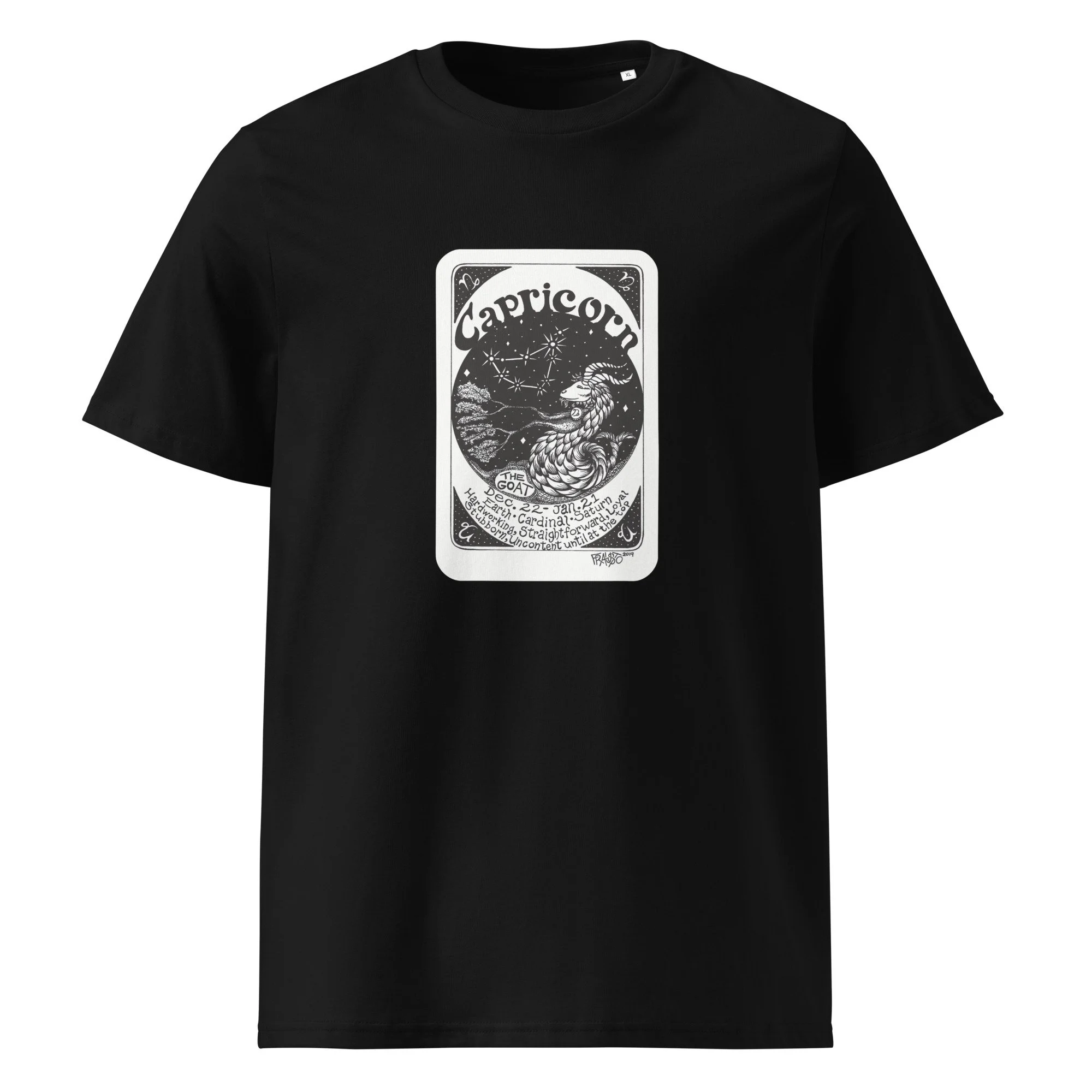 CAPRICORN unisex organic cotton t-shirt in black