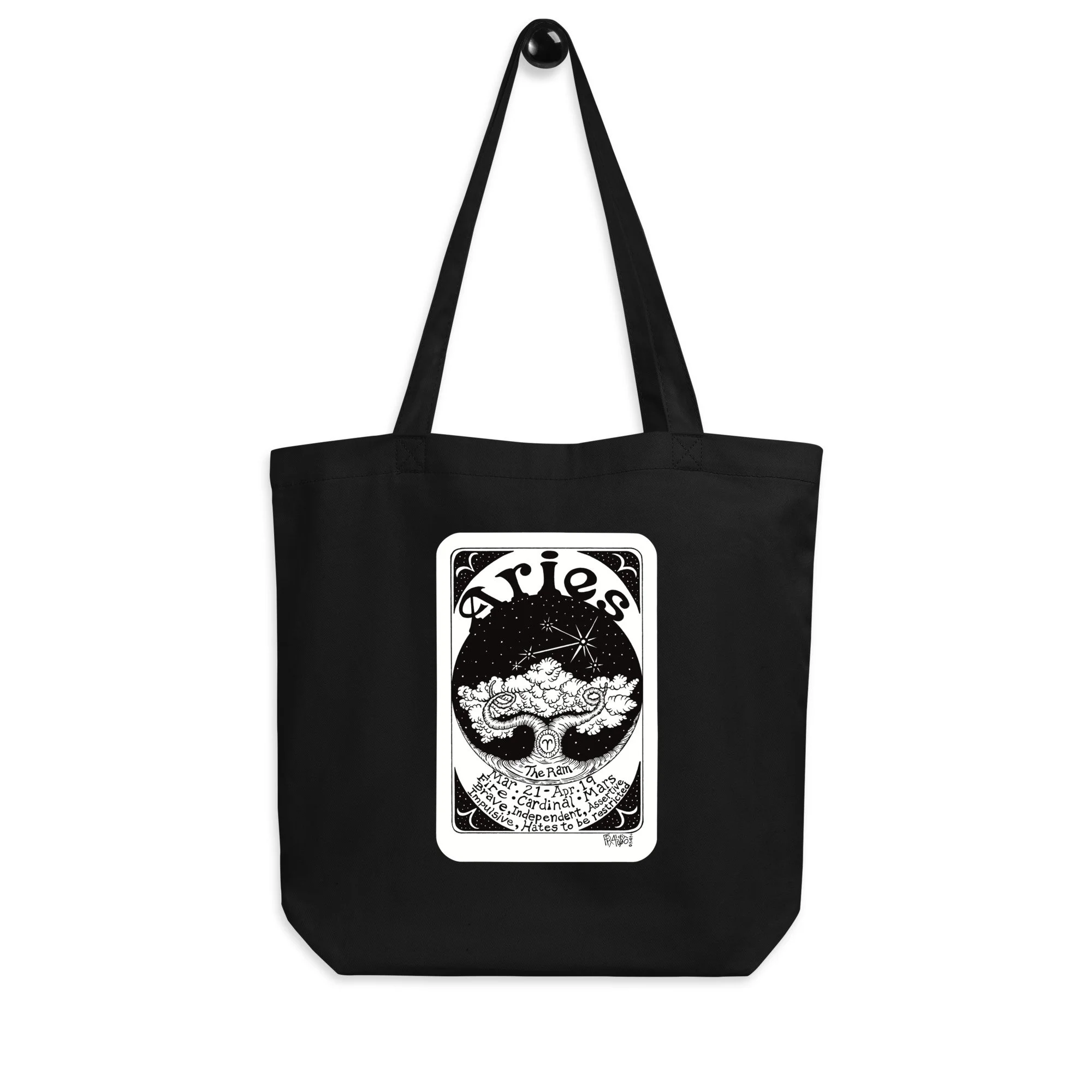 ARIES organic tote bag in black