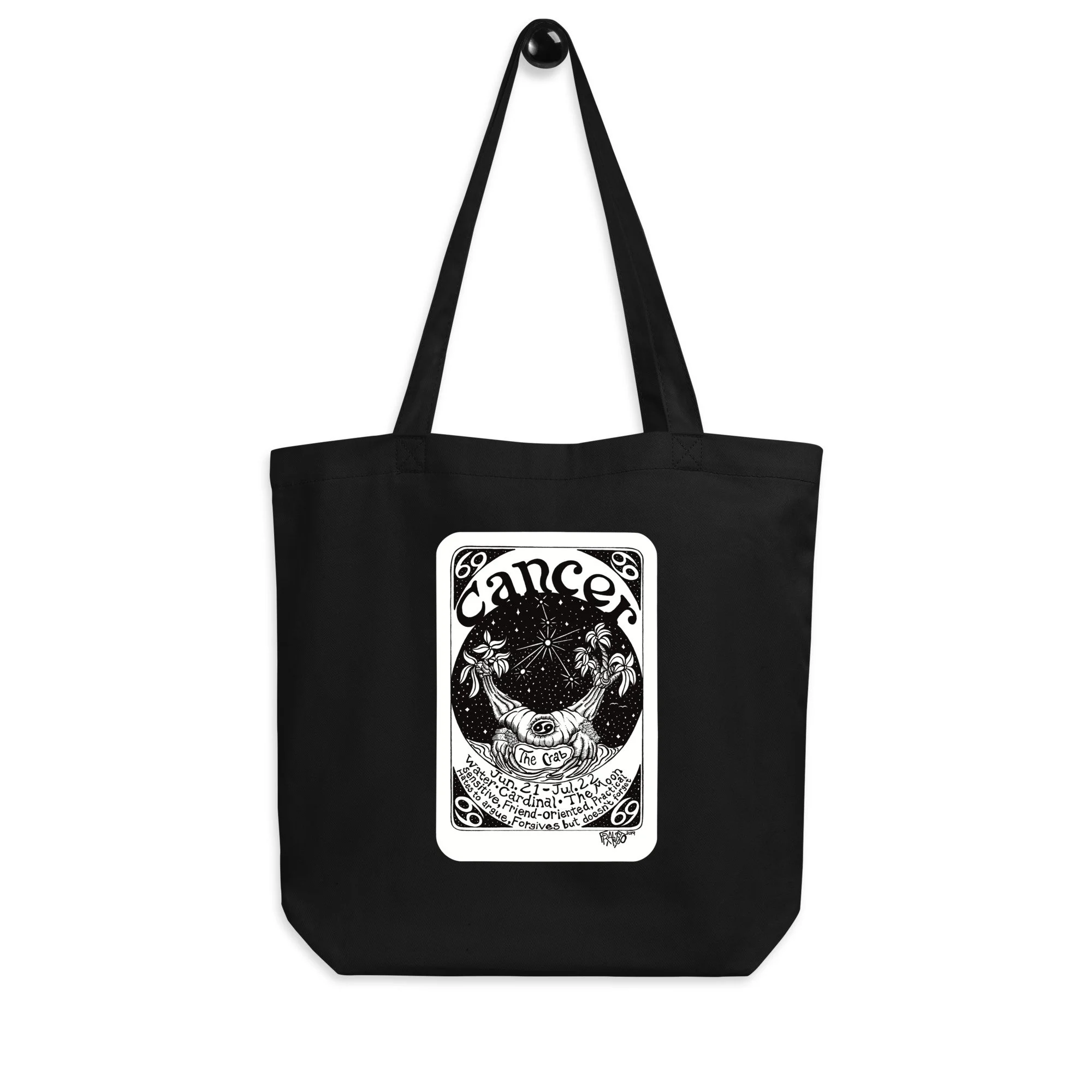 CANCER organic tote bag in black