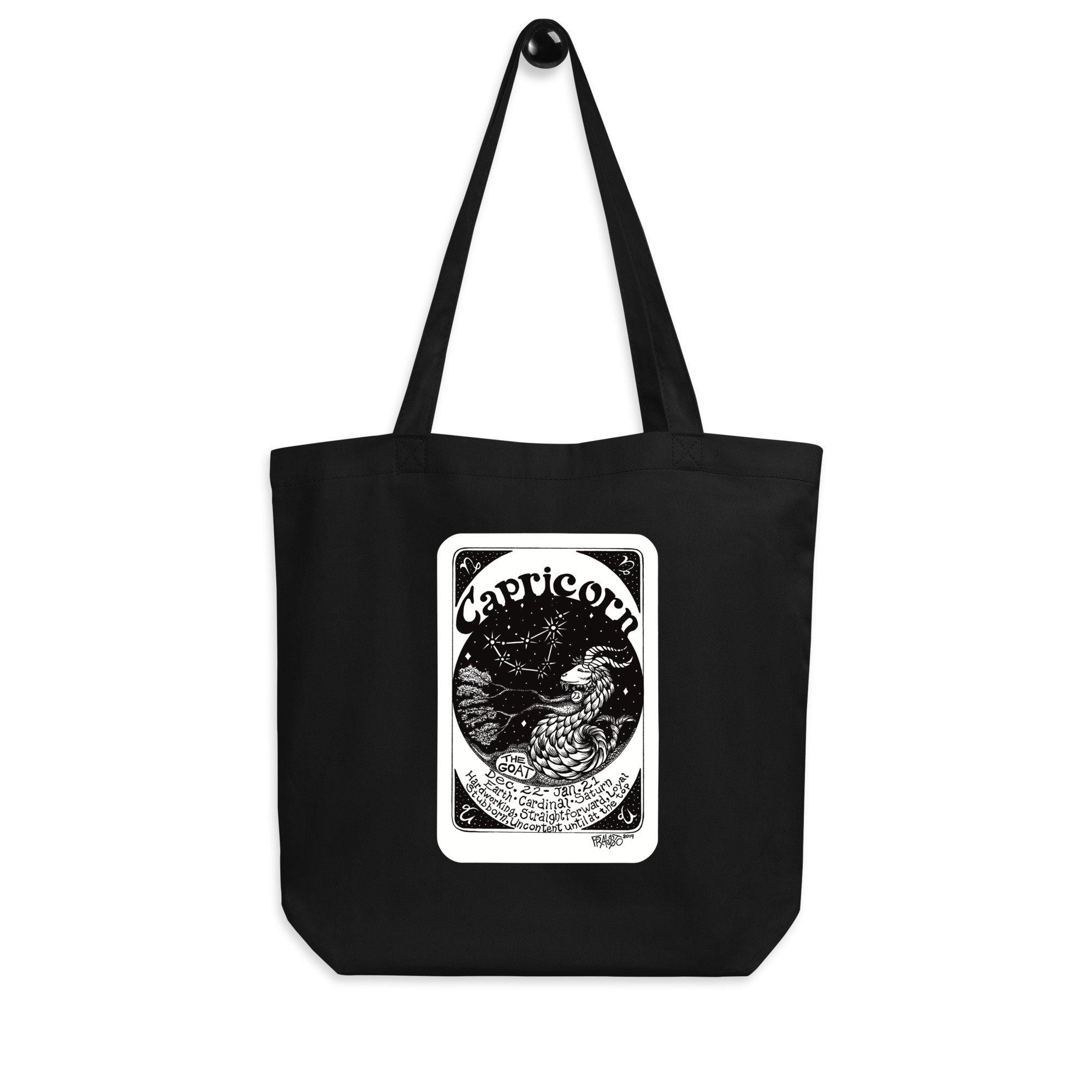 CAPRICORN organic tote bag in black