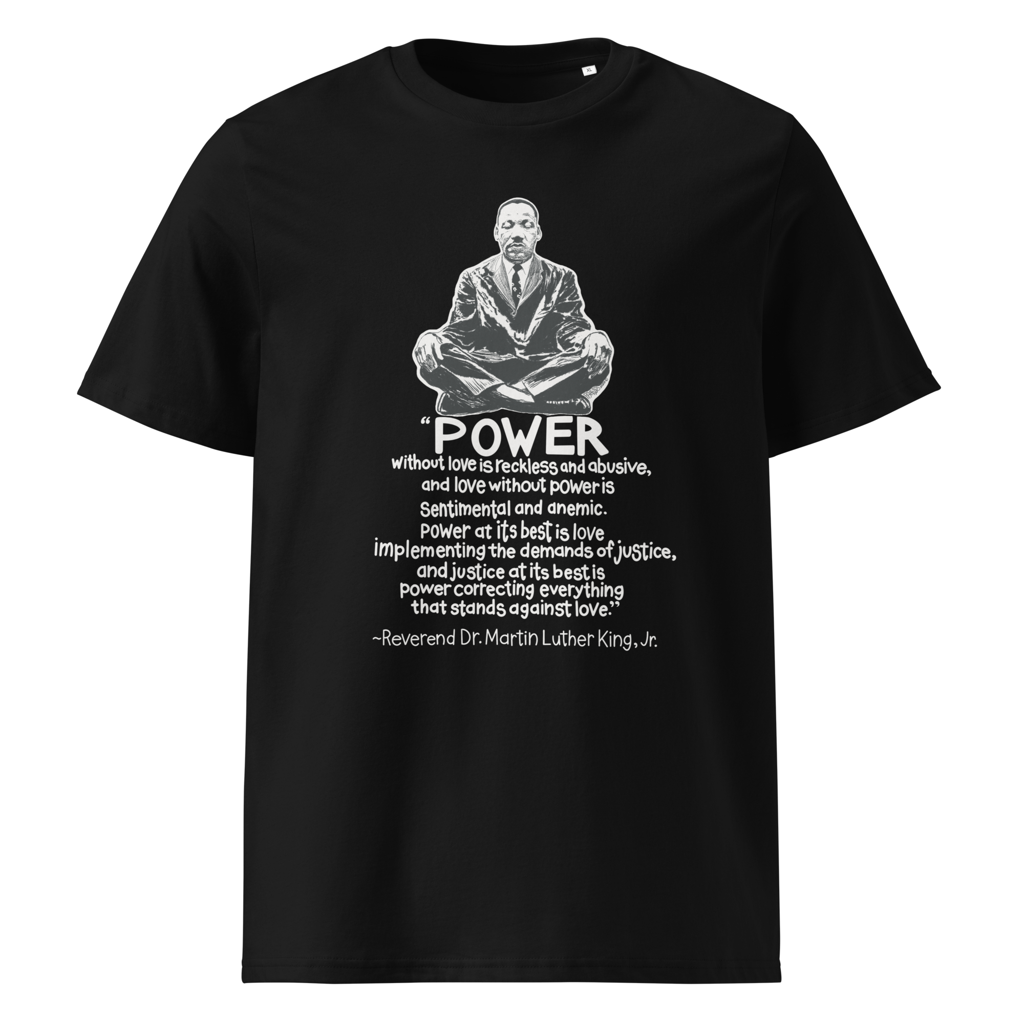 MLK #2 unisex organic cotton t-shirt in black