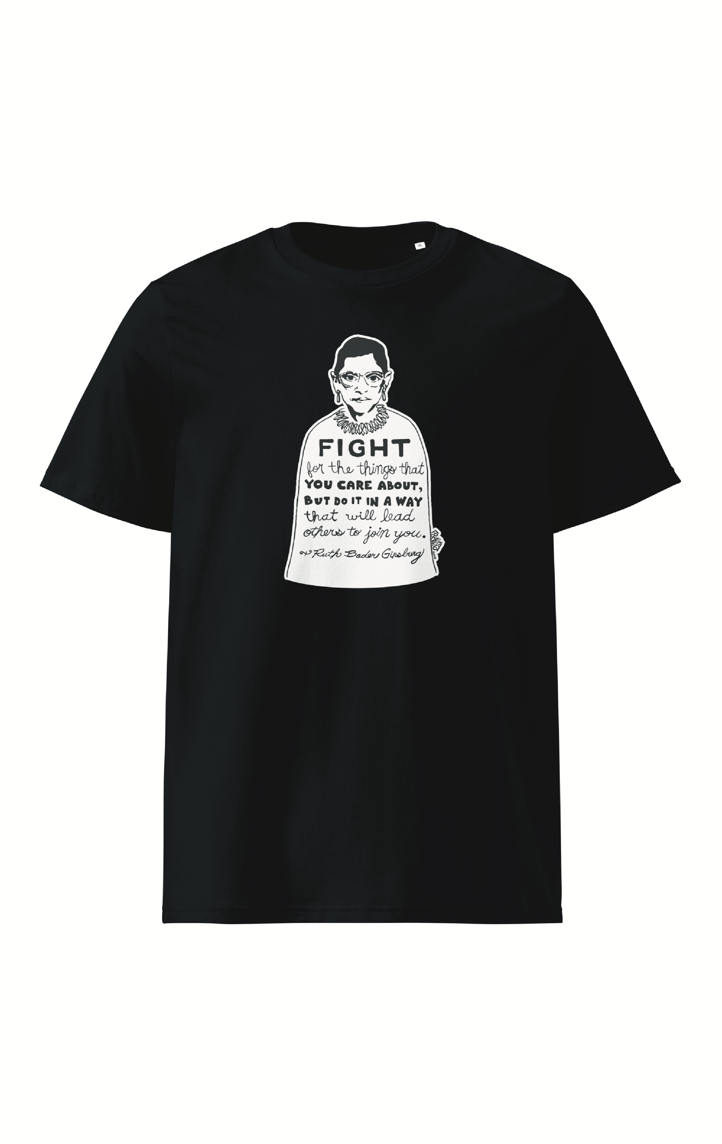 RBG #1 Organic Cotton T-Shirt In Black By Artist Rick Frausto