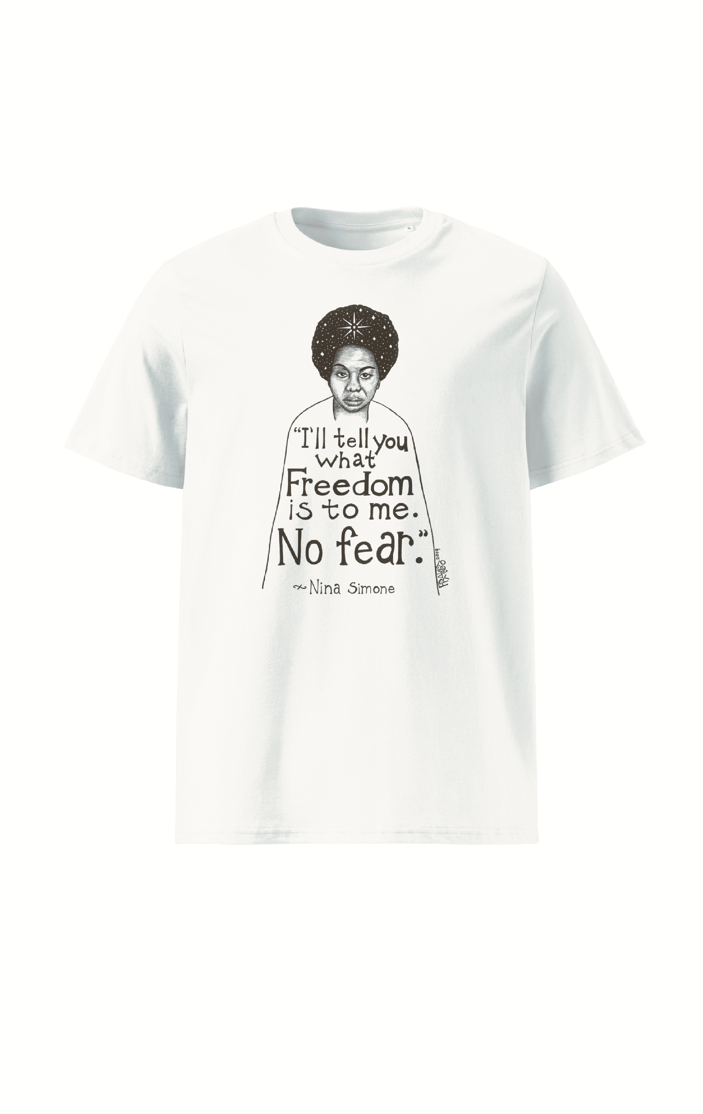 Nina Simone Organic Cotton T-Shirt By Artist Rick Frausto