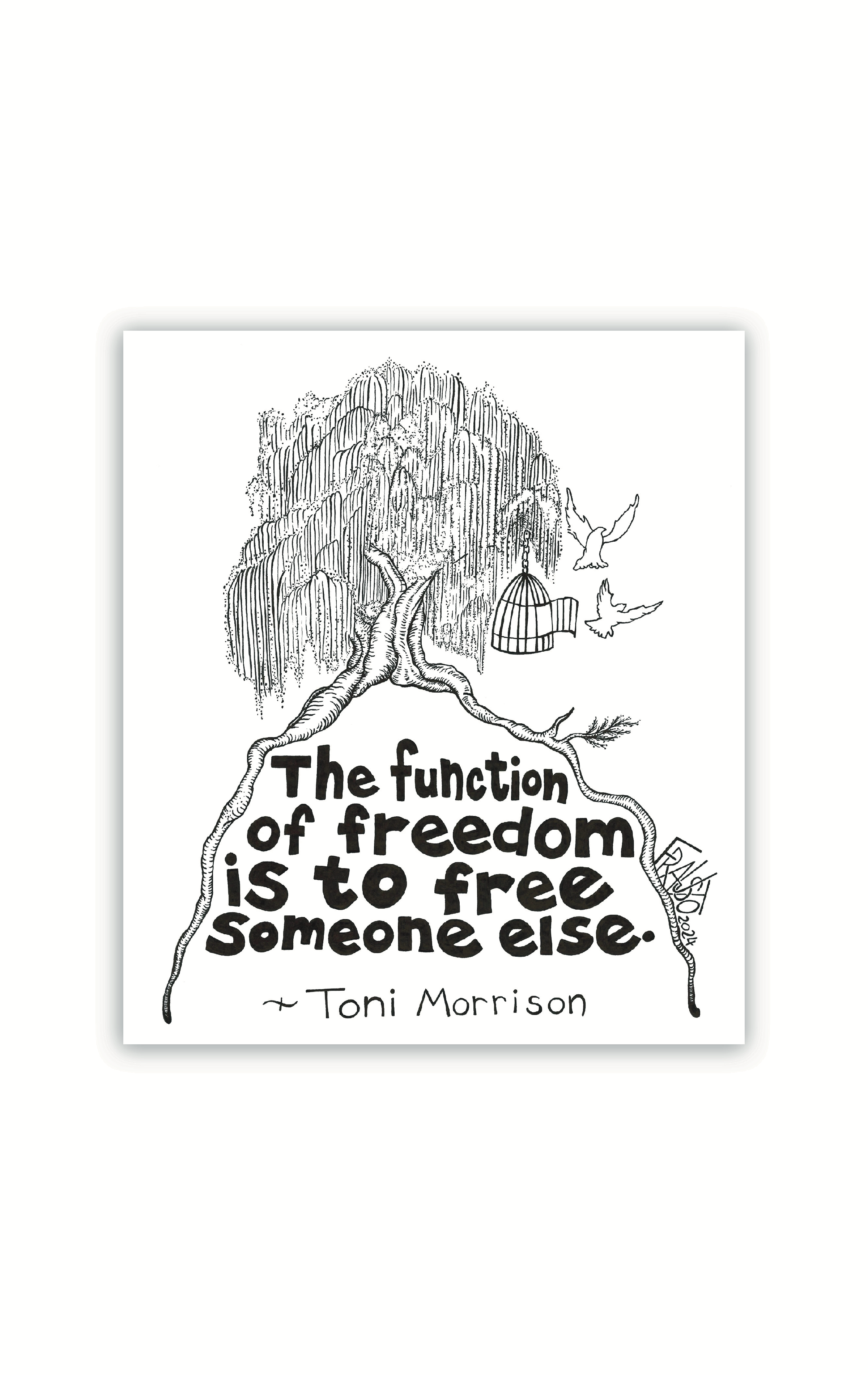 Function Of Freedom Eco-Friendly Sticker By Artist Rick Frausto