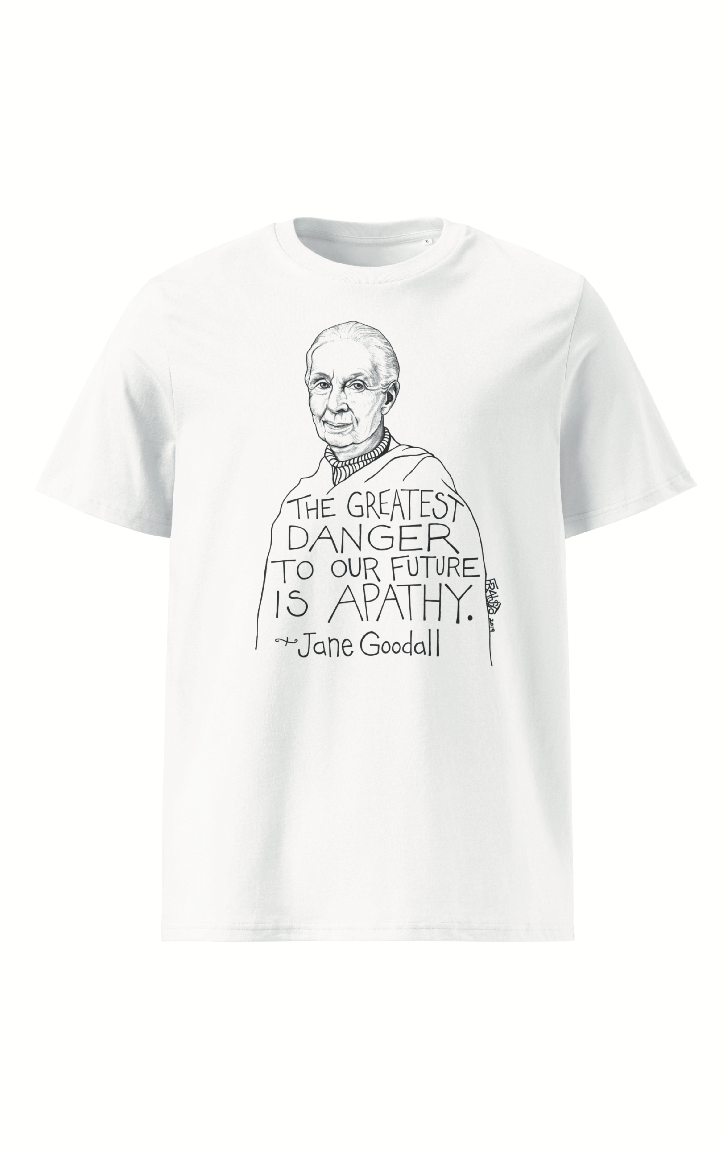 Jane Goodall #1 Organic Cotton T-Shirt By Artist Rick Frausto