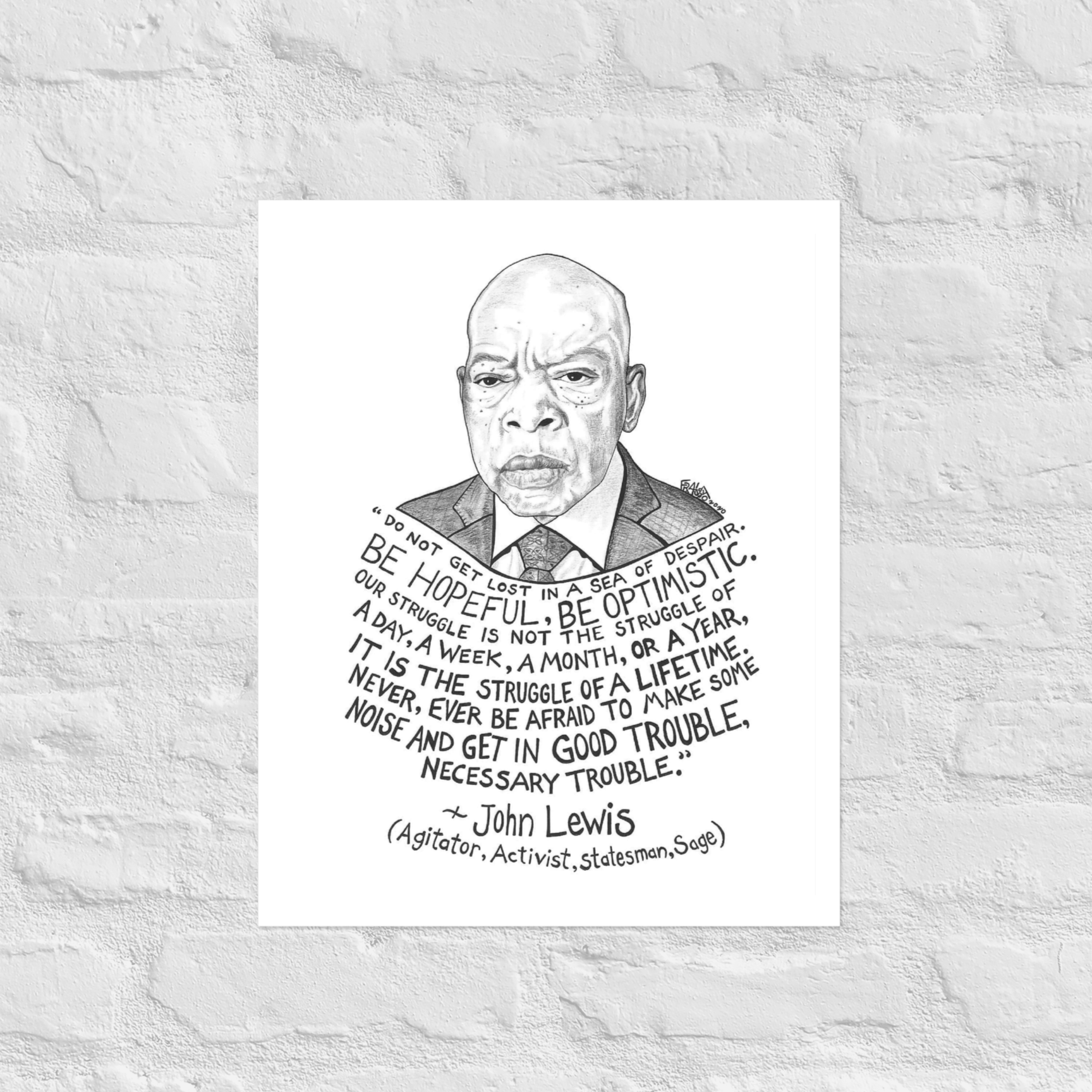 John Lewis Print By Artist Rick Frausto