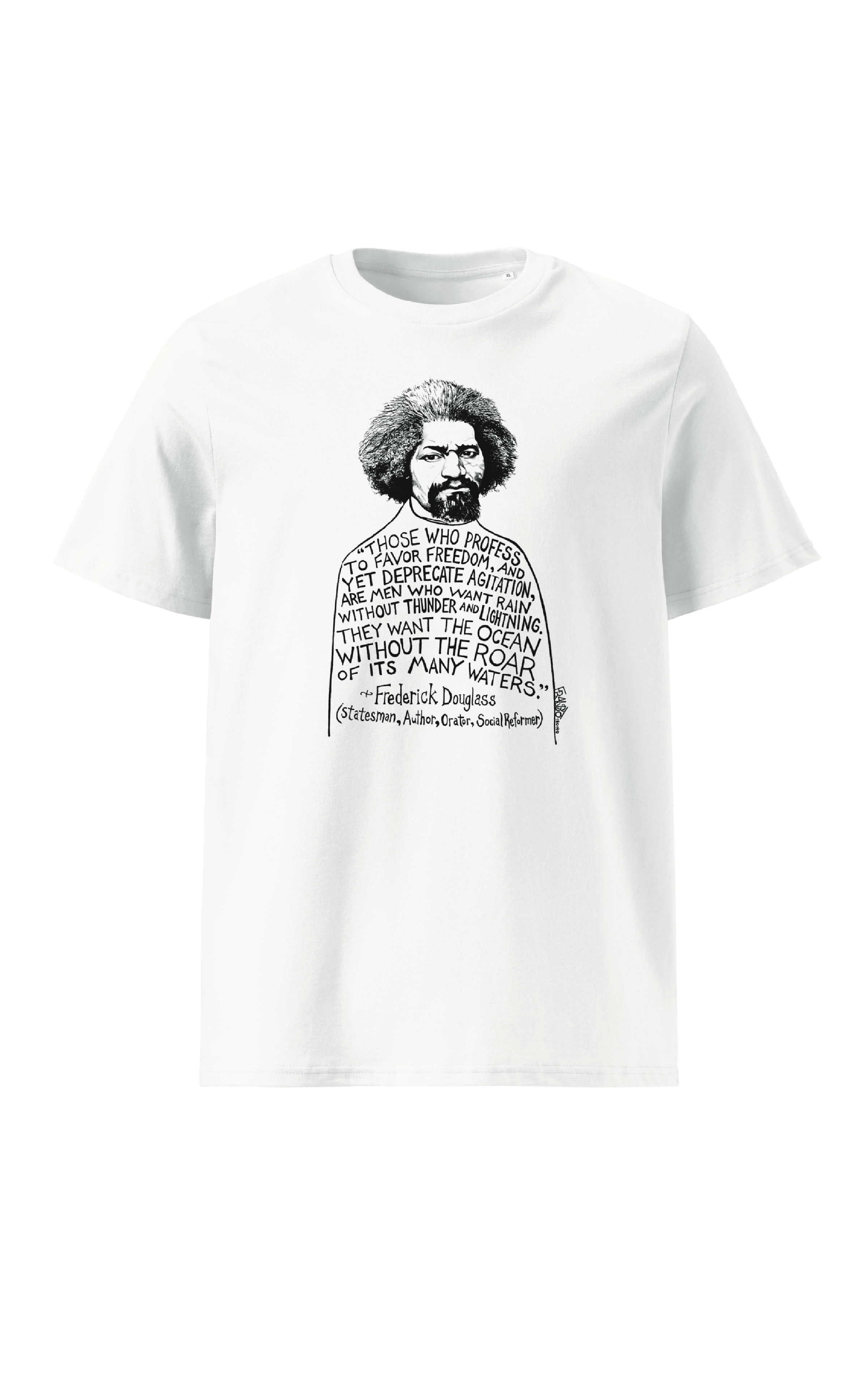 Frederick Douglass Organic Cotton T-Shirt By Artist Rick Frausto