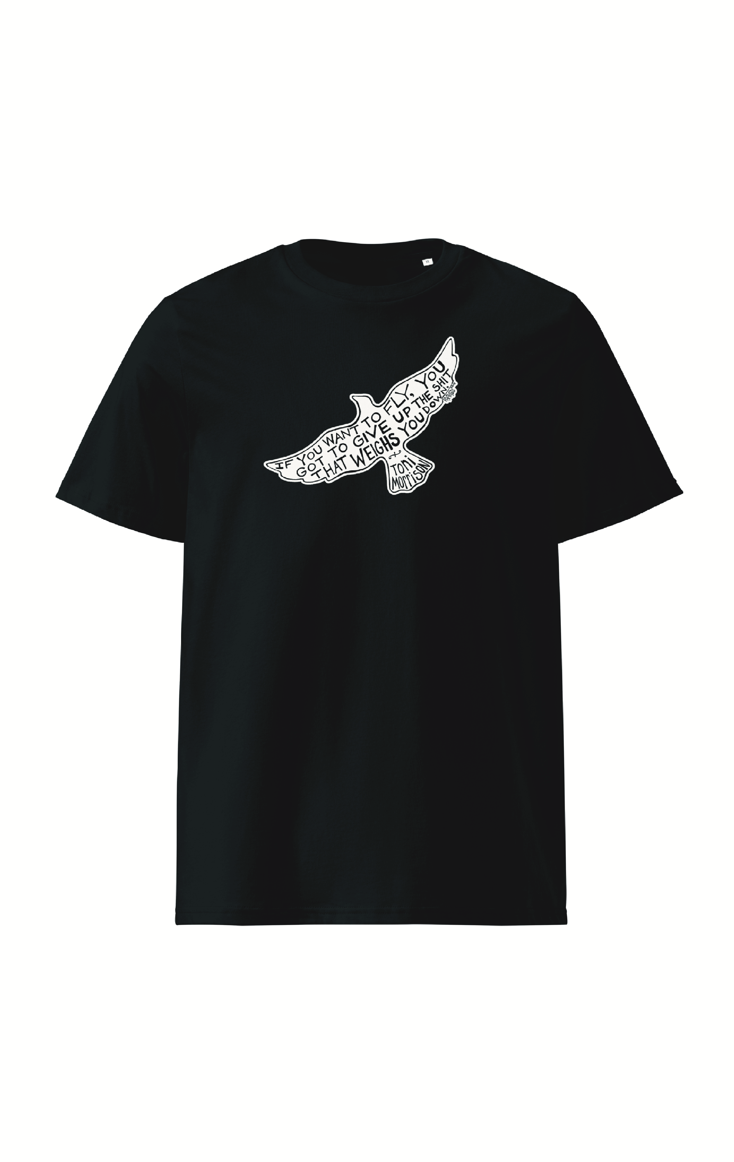 Toni Morrison Organic Cotton T-Shirt In Black By Artist Rick Frausto
