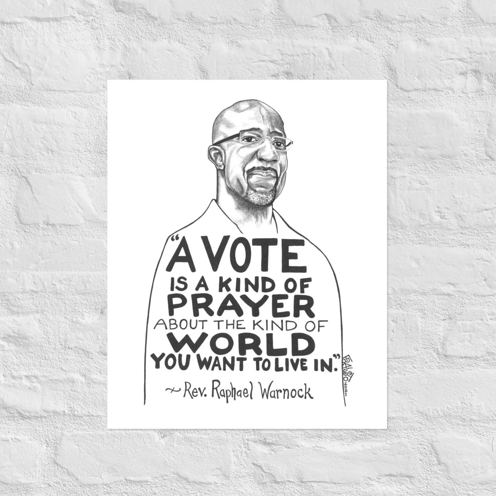 Rev. Raphael Warnock Print by Artist Rick Frausto
