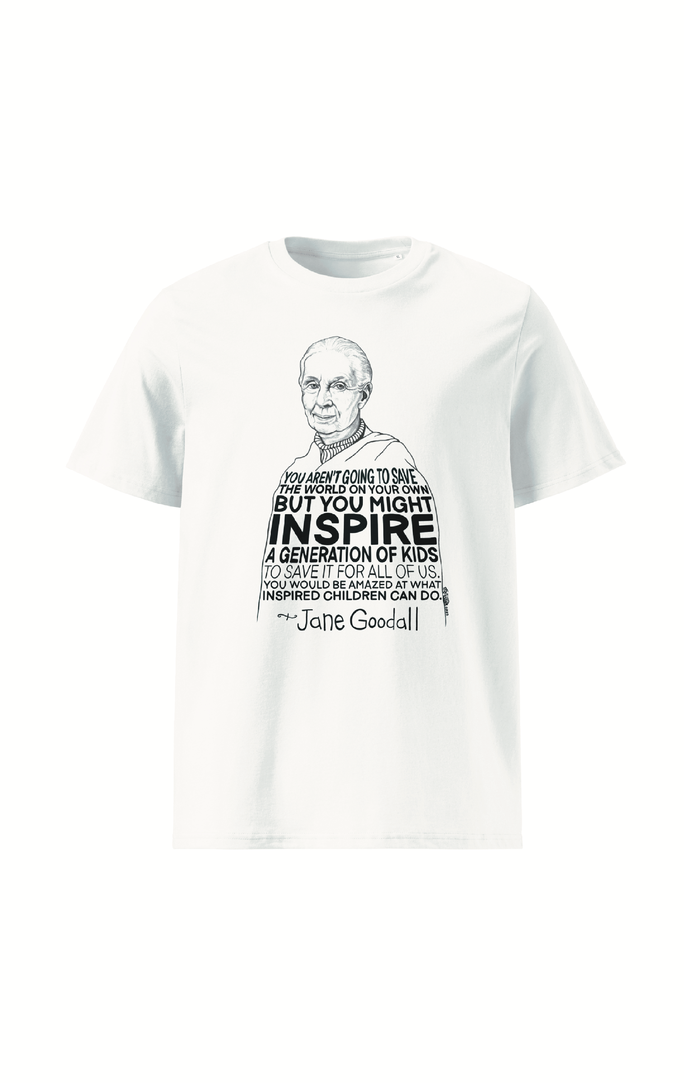 Jane Goodall #2 Organic Cotton T-Shirt By Artist Rick Frausto