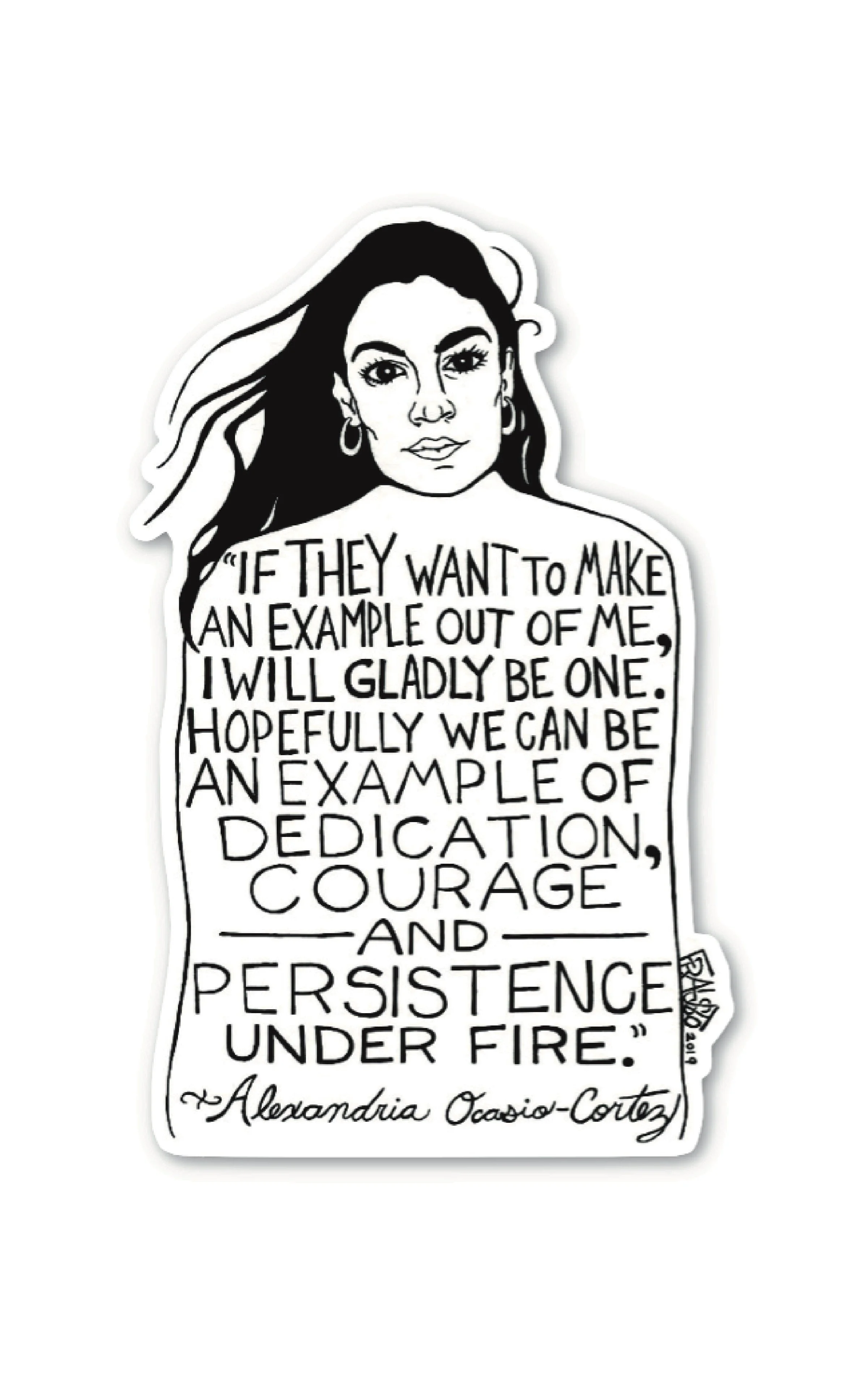 AOC Eco-Friendly Sticker By Artist Rick Frausto