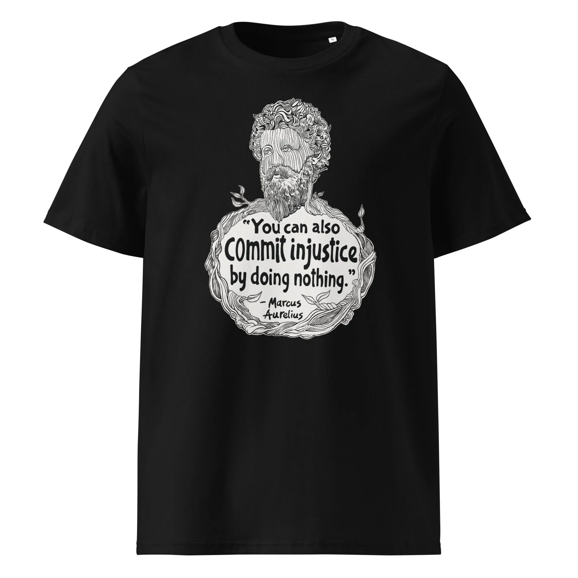 MARCUS AURELIUS unisex organic cotton t-shirt in black