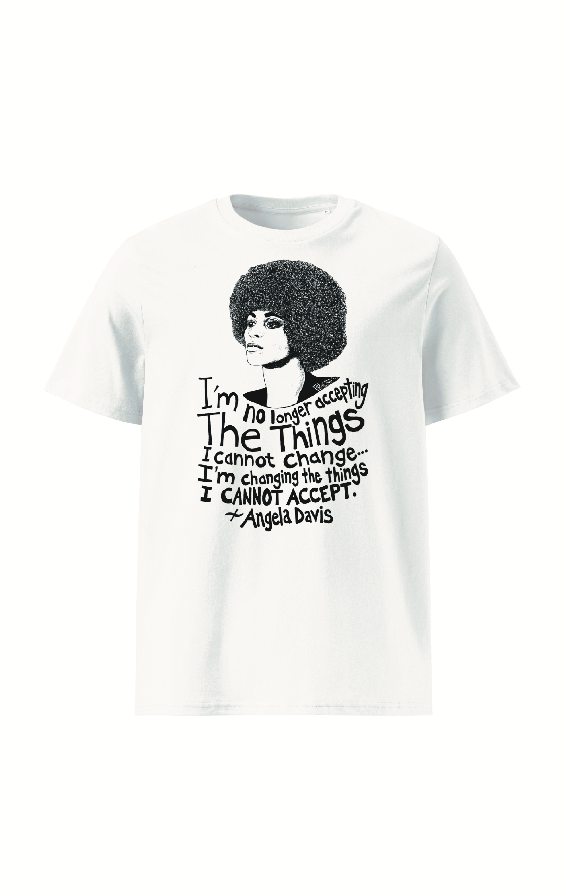 Angela Davis Organic Cotton T-Shirt By Artist Rick Frausto