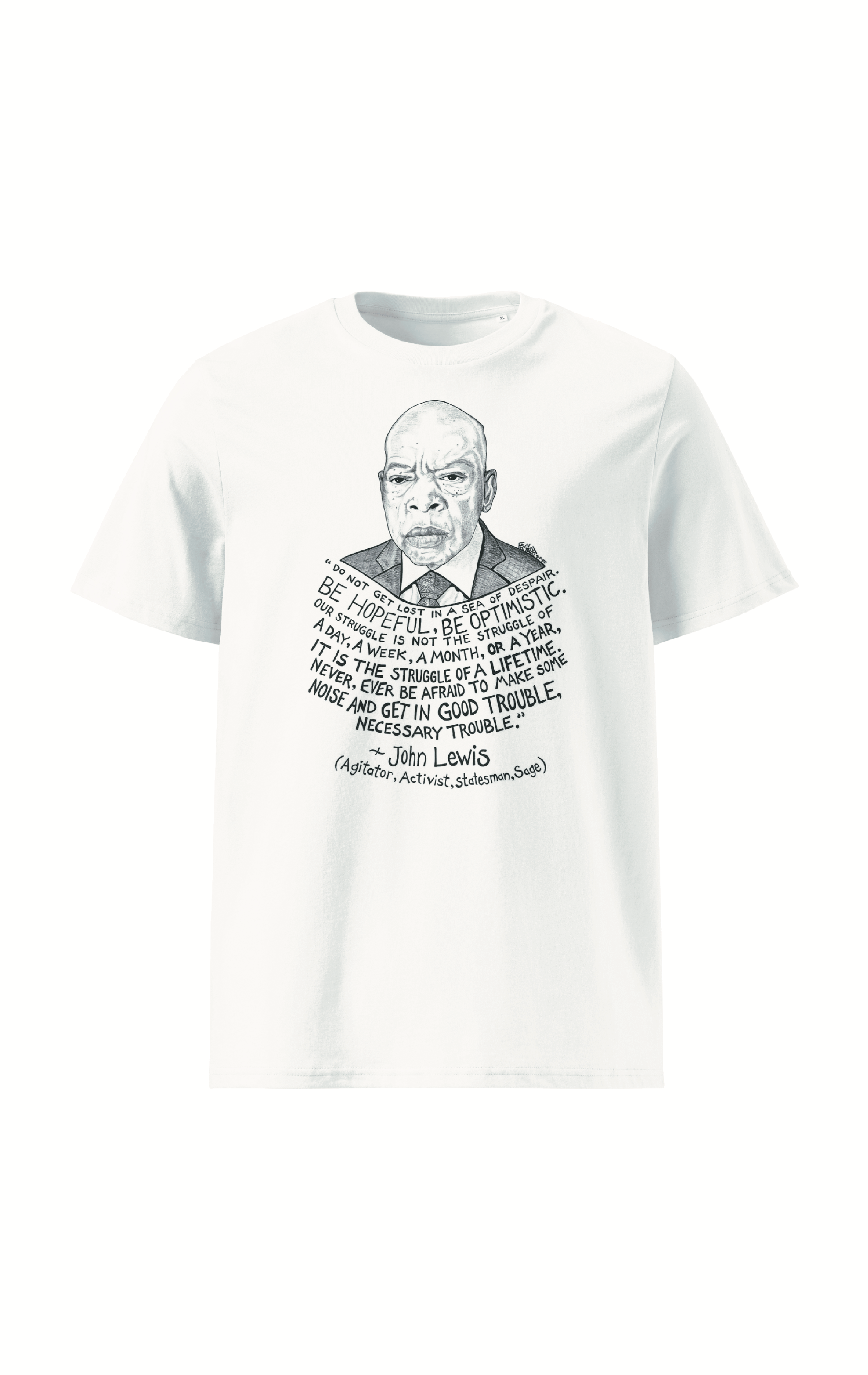 John Lewis Organic Cotton T-Shirt By Artist Rick Frausto