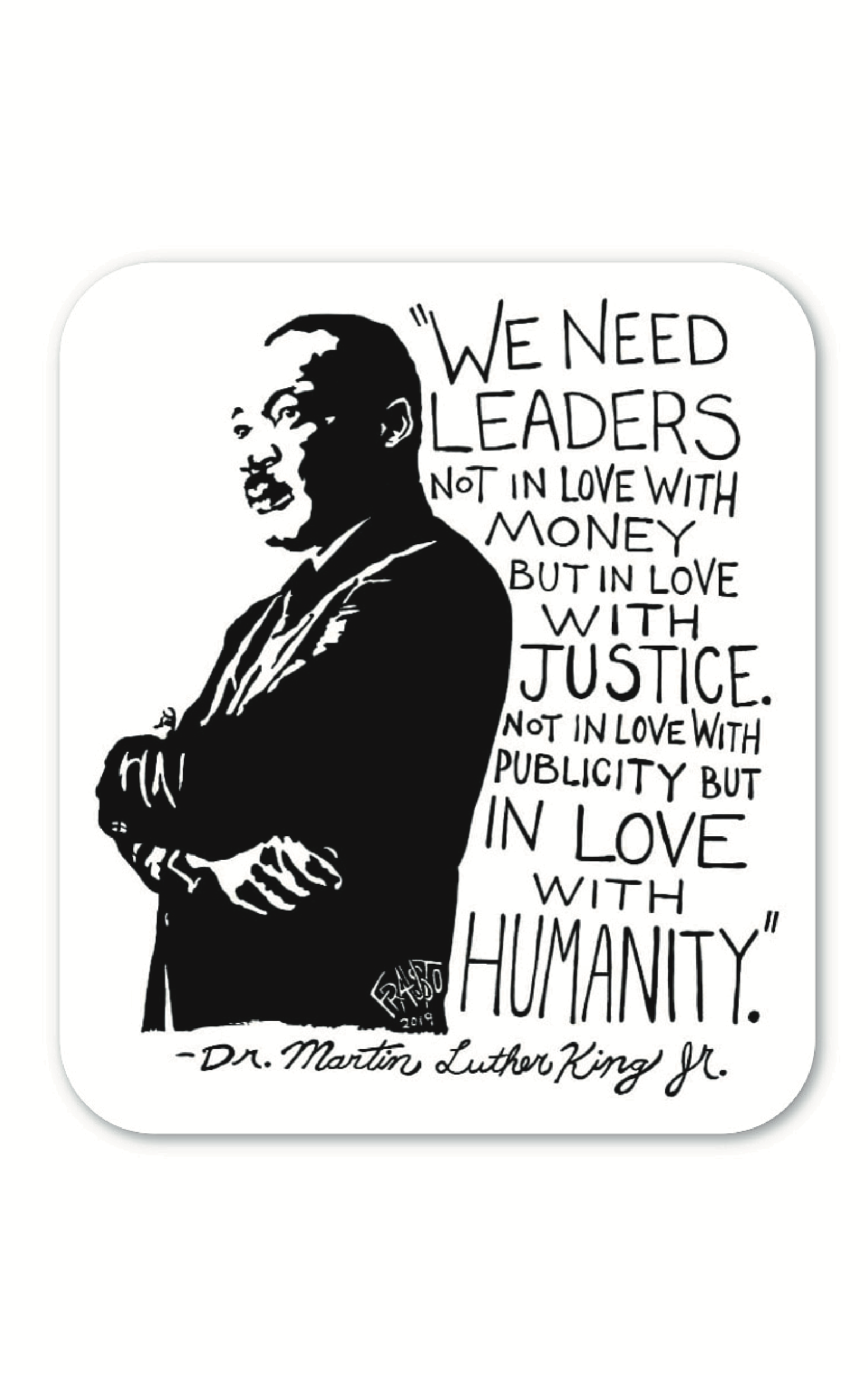 MLK Eco-Friendly Sticker By Artist Rick Frausto