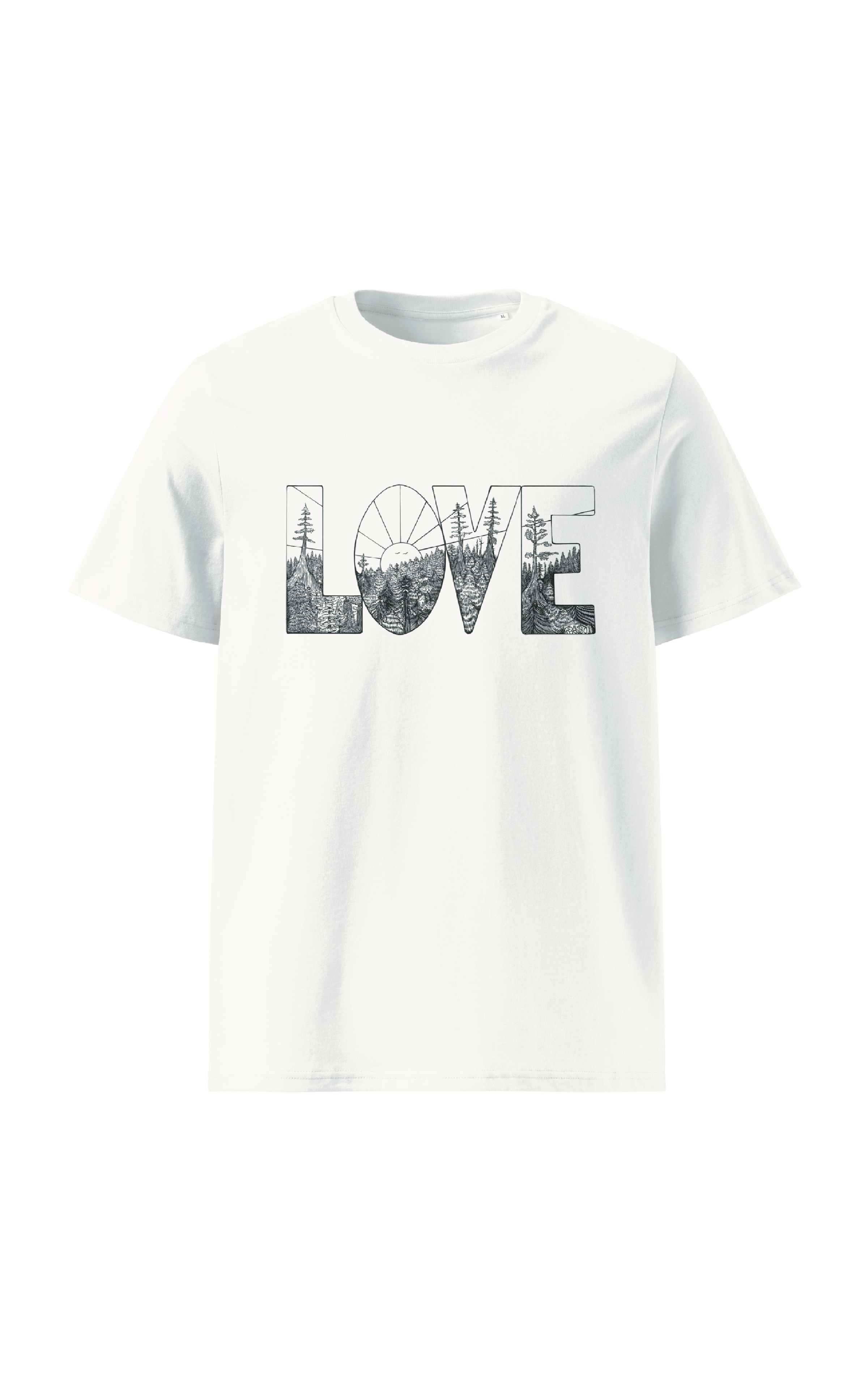 Love Organic Cotton T-Shirt By Artist Rick Frausto