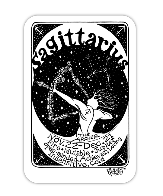 Sagittarius Eco-Friendly Sticker By Artist Rick Frausto