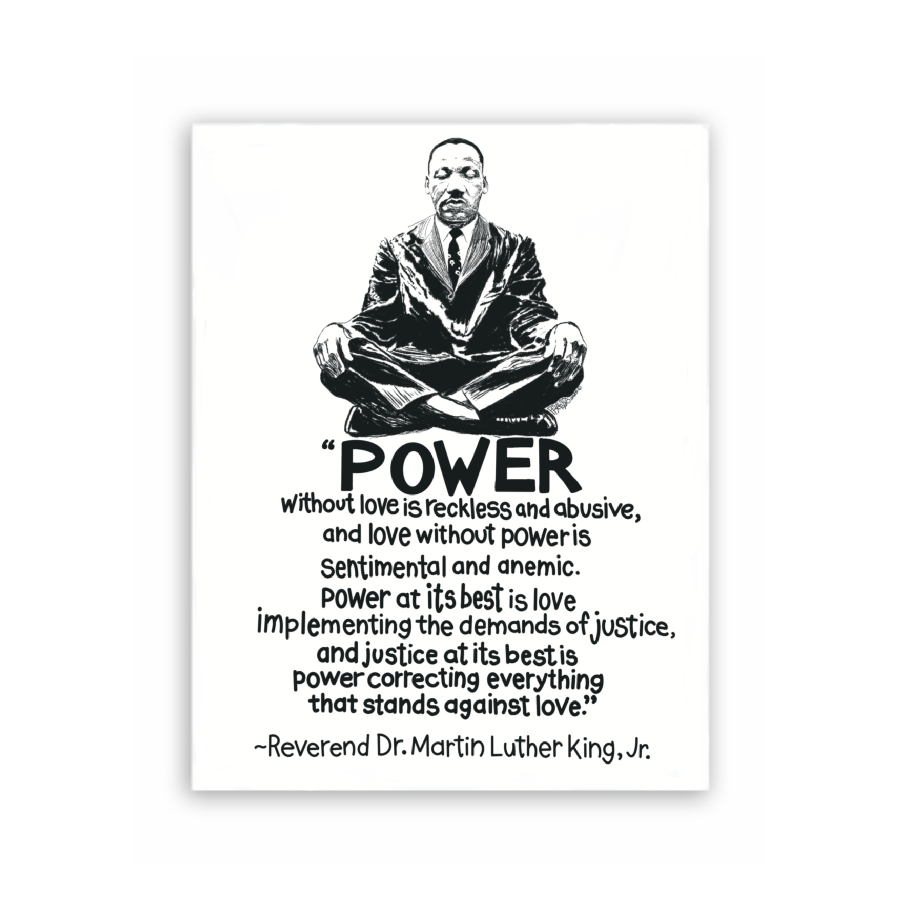 MLK "Power" Eco-Friendly Sticker By Artist Rick Frausto