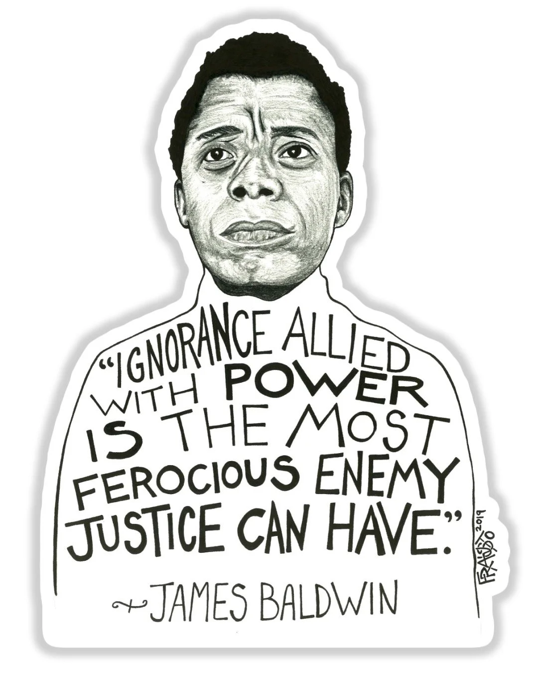 James Baldwin Eco-Friendly Sticker By Artist Rick Frausto