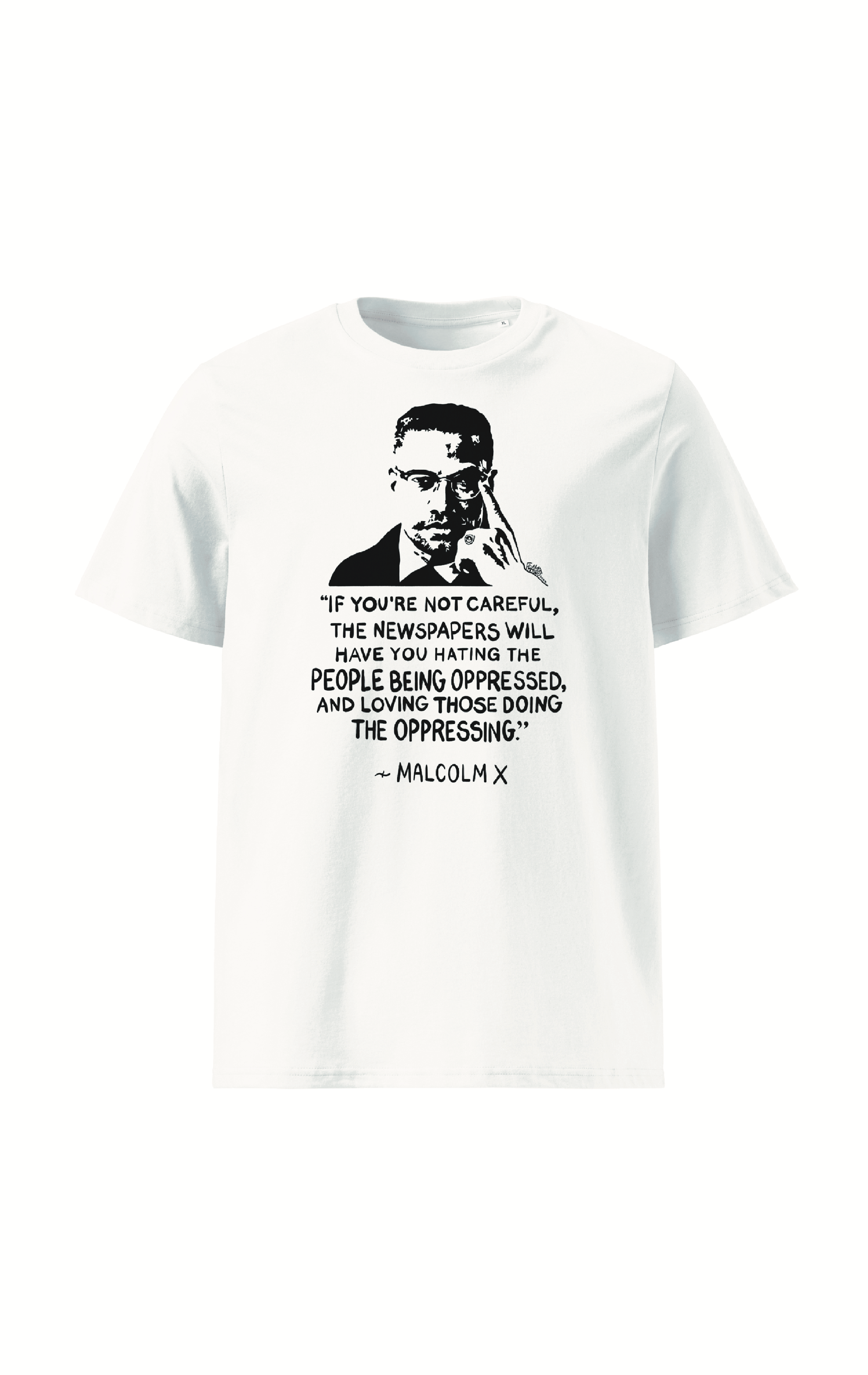 Malcolm X Organic Cotton T-Shirt By Rick Frausto
