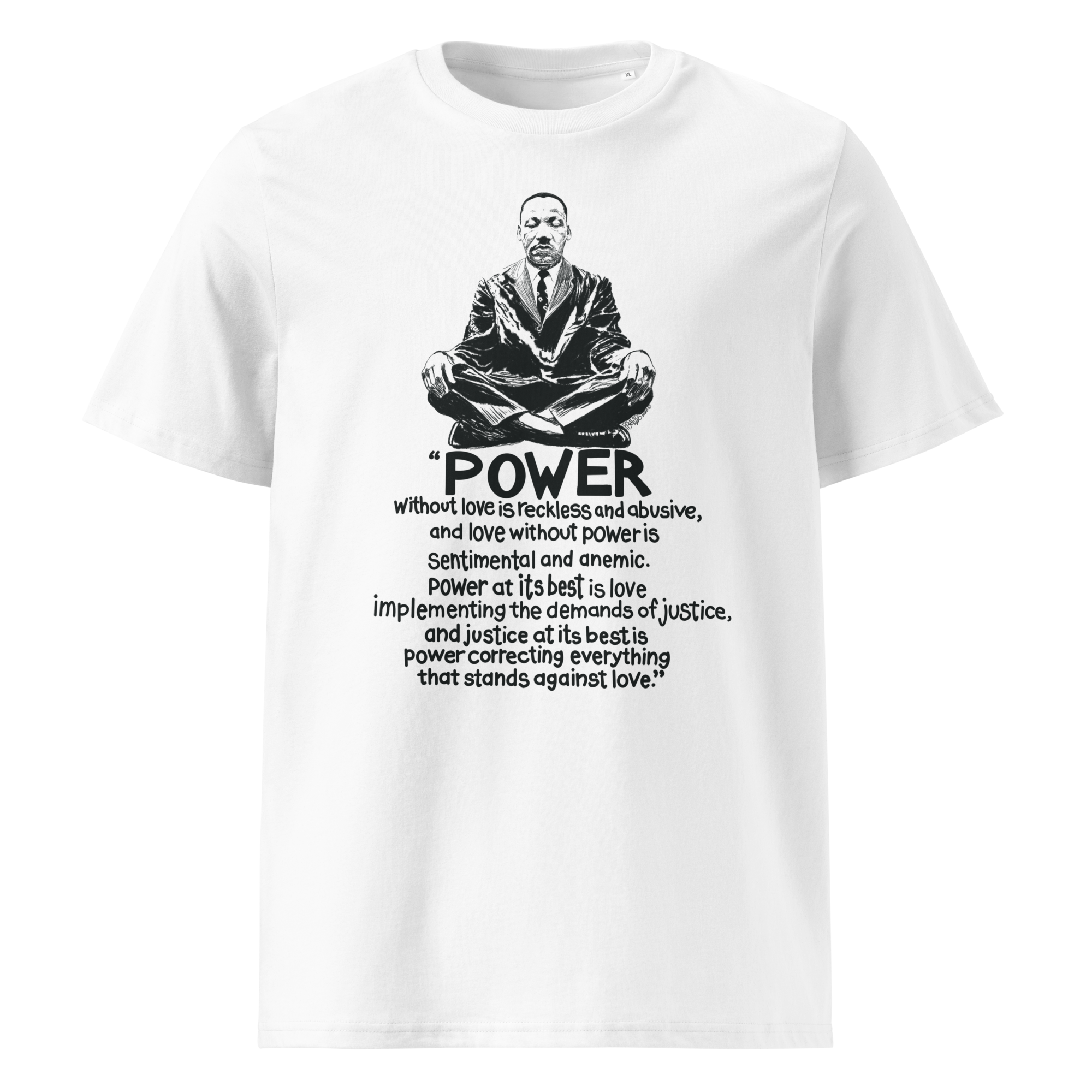 MLK #2 unisex organic cotton t-shirt in white