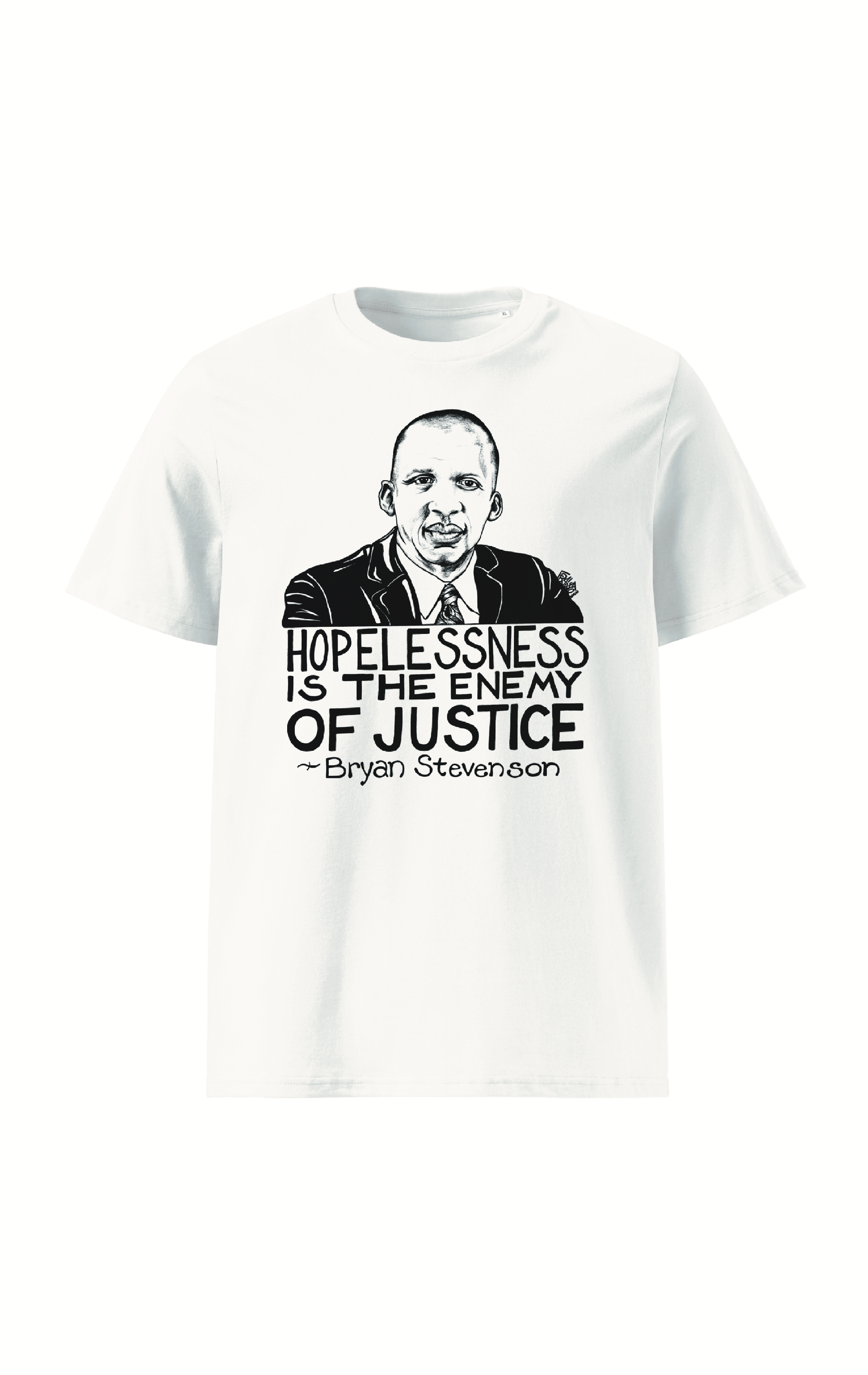 Bryan Stevenson Organic Cotton T-Shirt By Rick Frausto