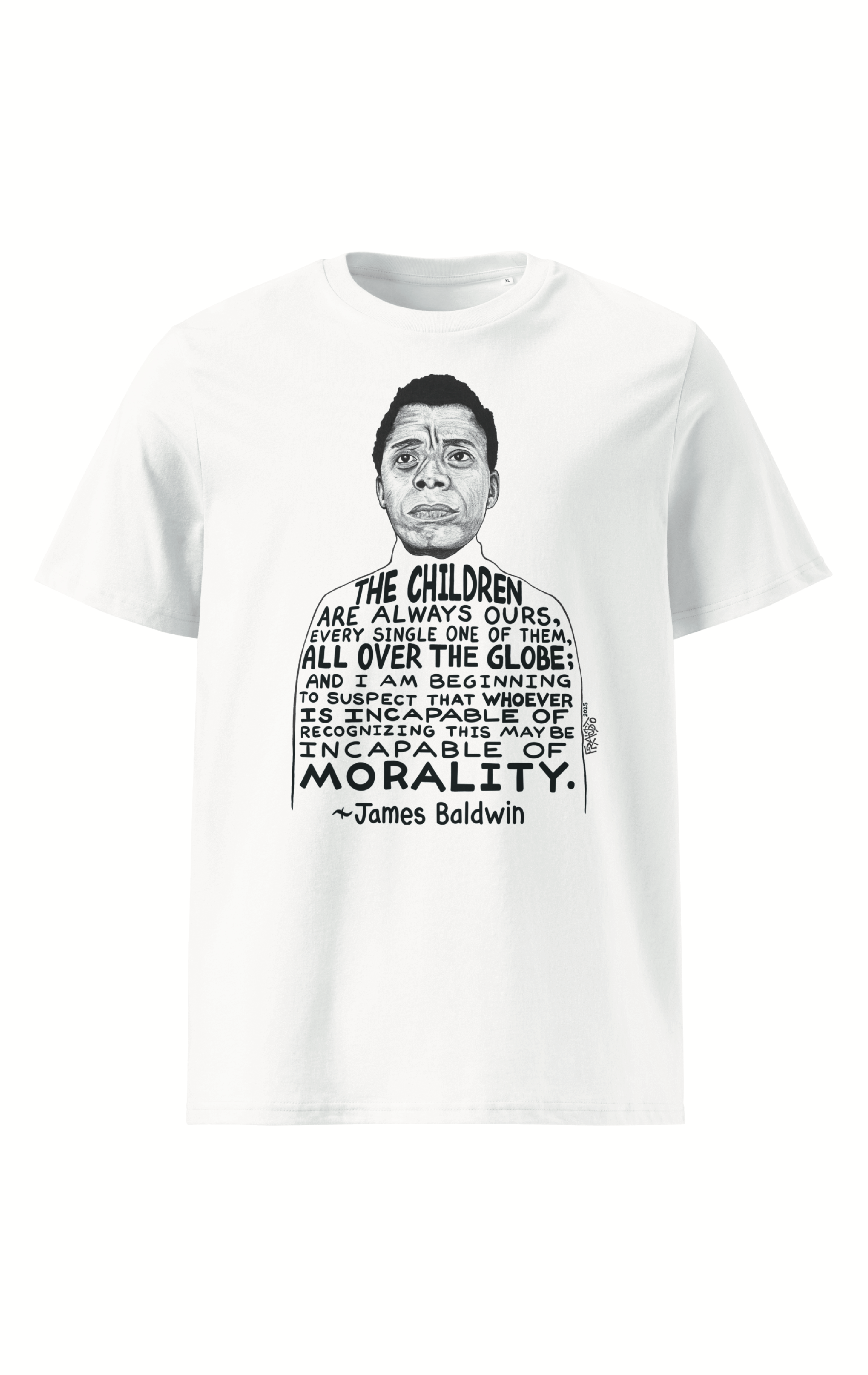 James Baldwin #2 Organic Cotton T-Shirt By Artist Rick Frausto