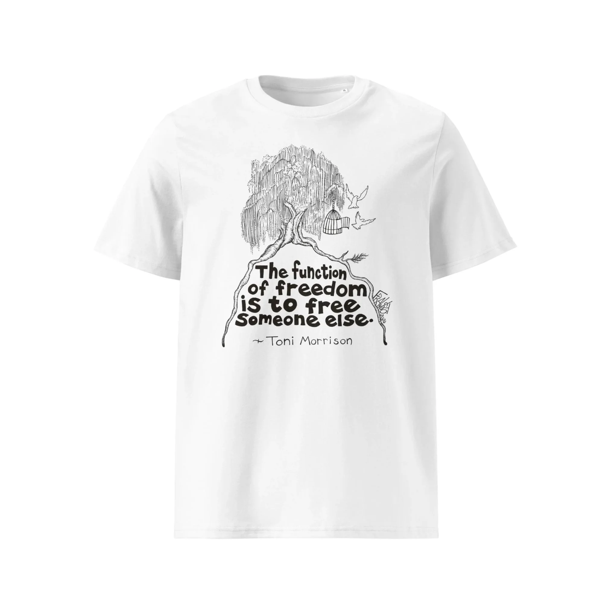 FUNCTION OF FREEDOM unisex organic cotton t-shirt in white
