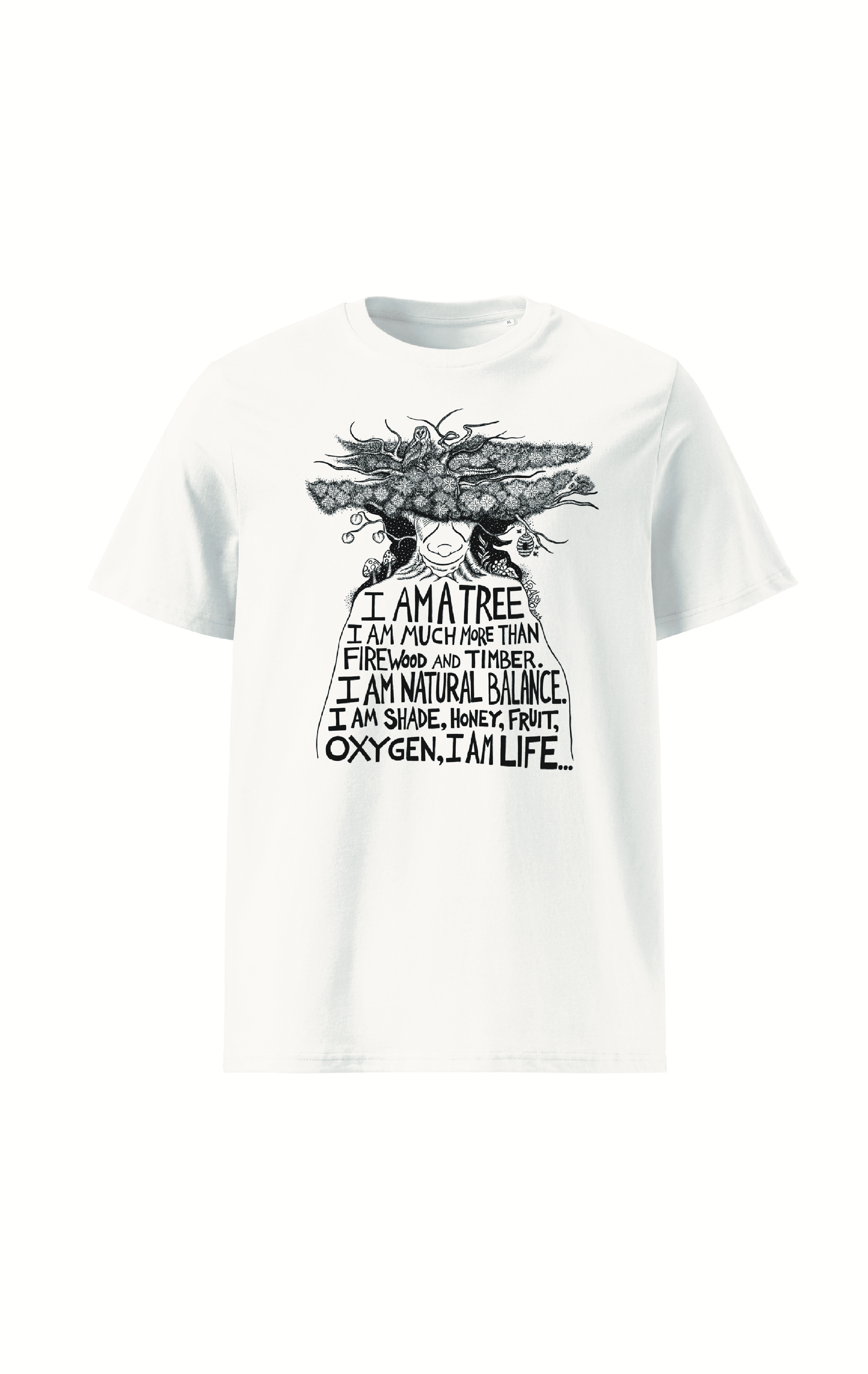 I Am A Tree Organic Cotton T-Shirt By Artist Rick Frausto