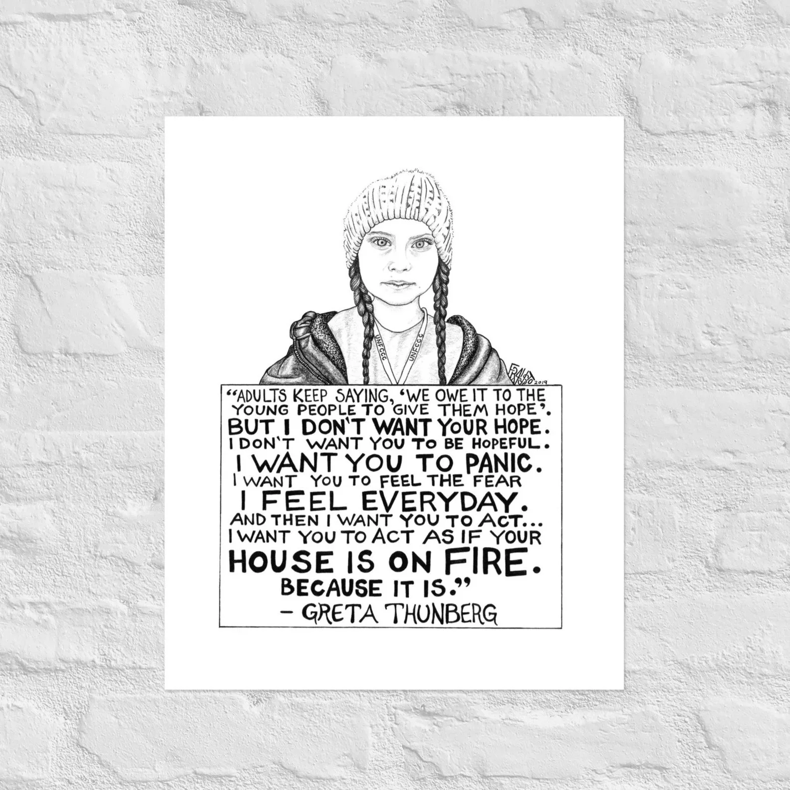Greta Thunberg Print By Artist Rick Frausto