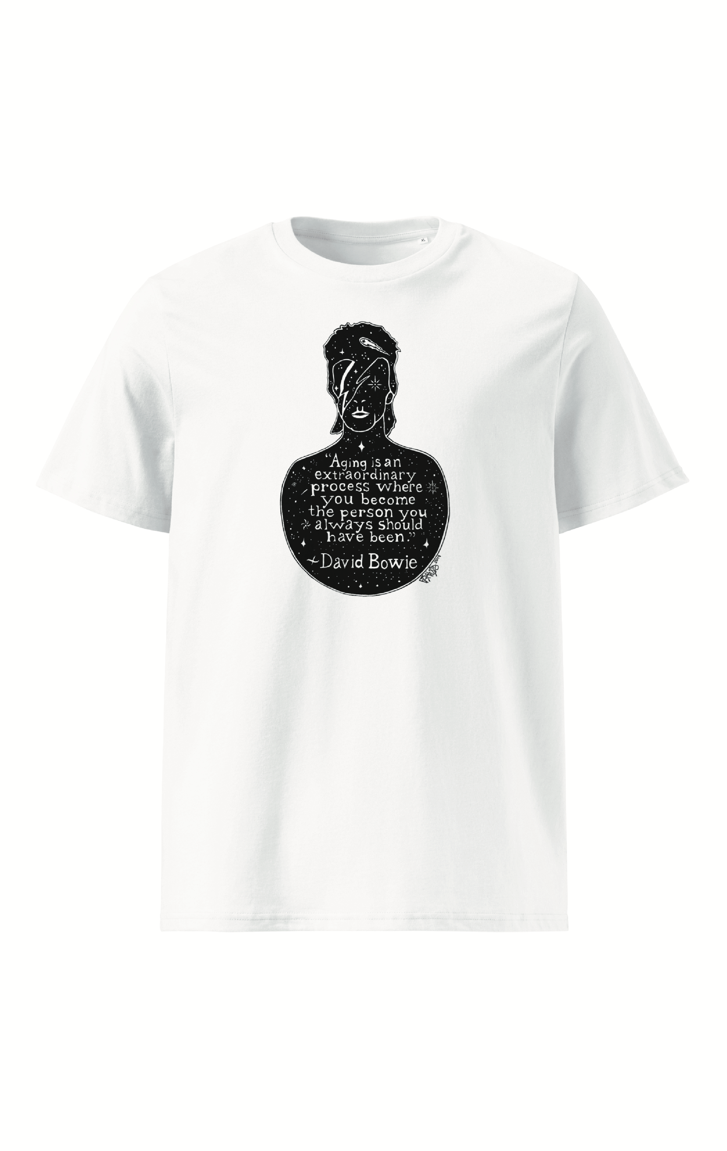David Bowie Organic Cotton T-Shirt By Artist Rick Frausto
