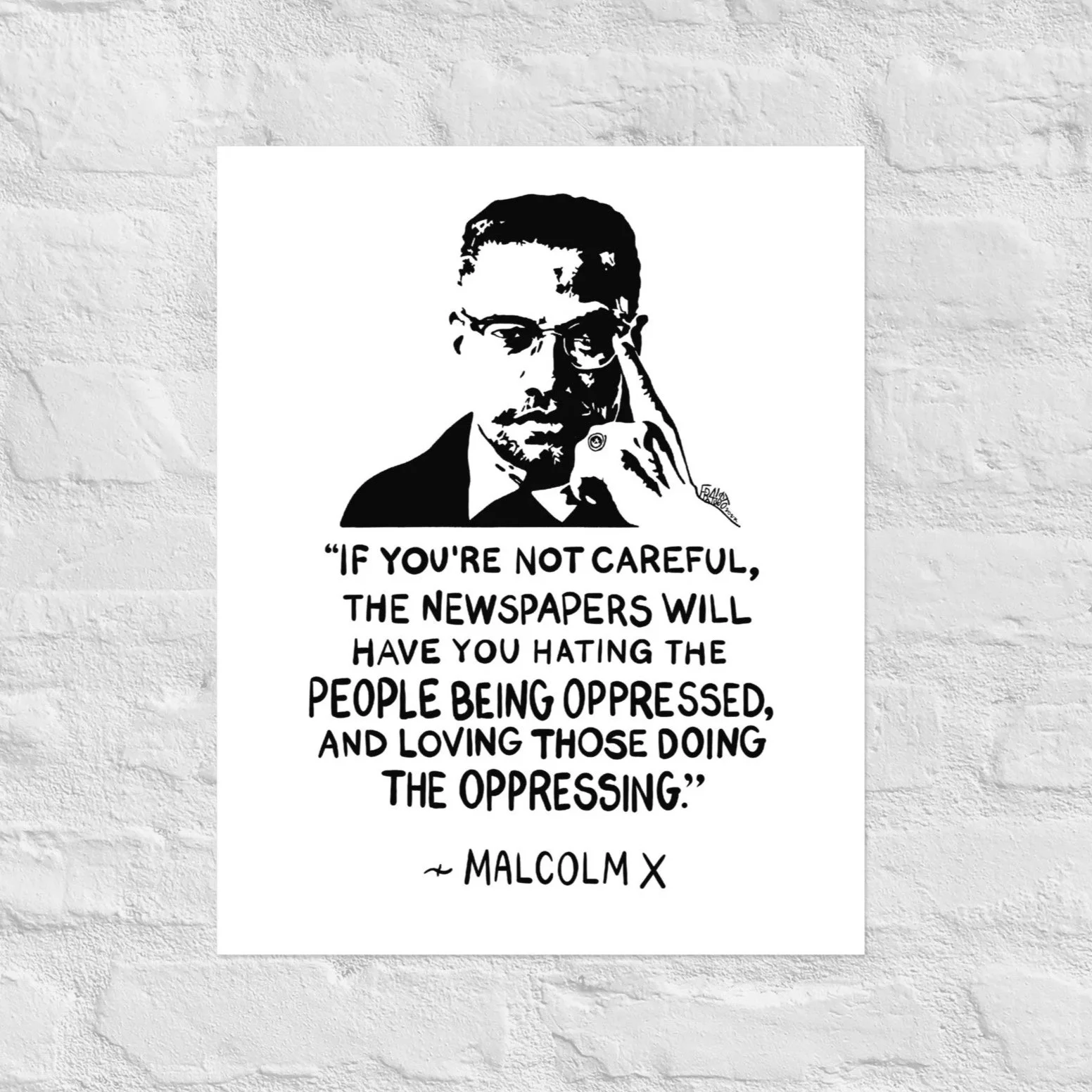Malcolm X Print By Artist Rick Frausto