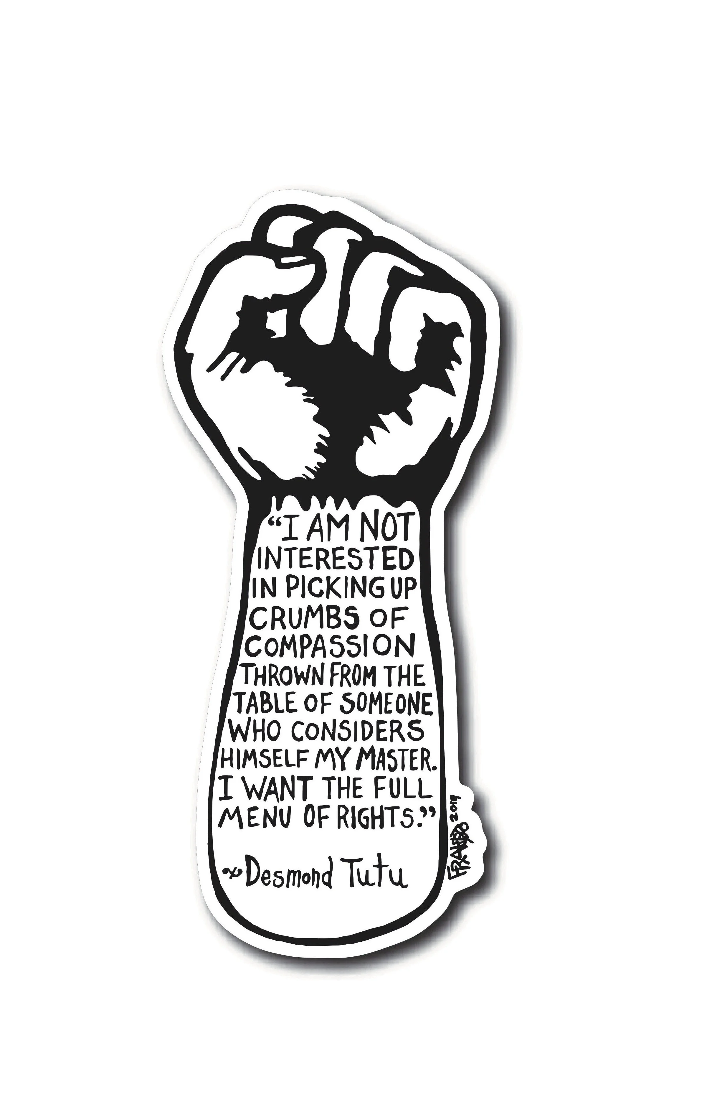 Desmond Tutu Eco-Friendly Sticker By Artist Rick Frausto