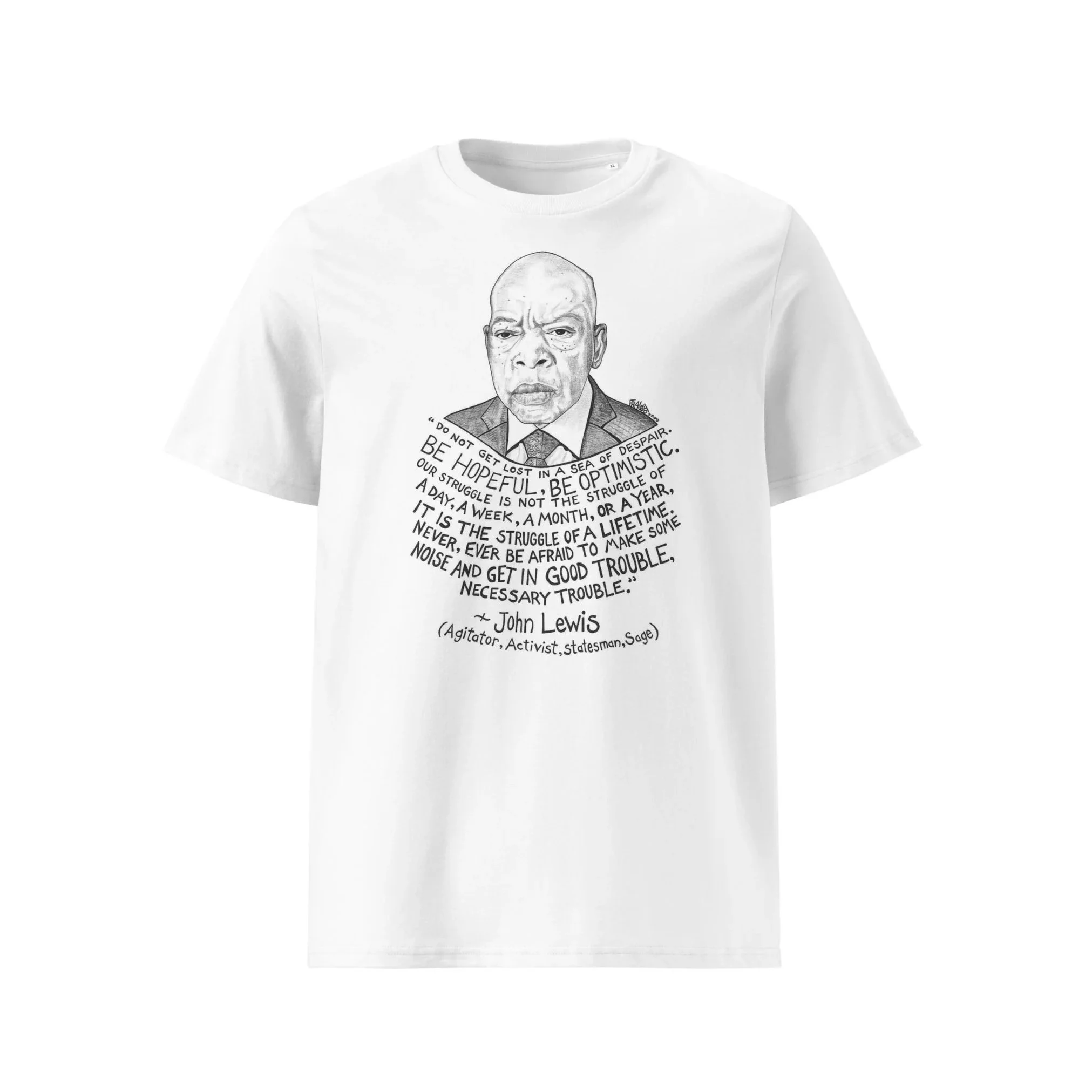 JOHN LEWIS unisex organic cotton t-shirt in white