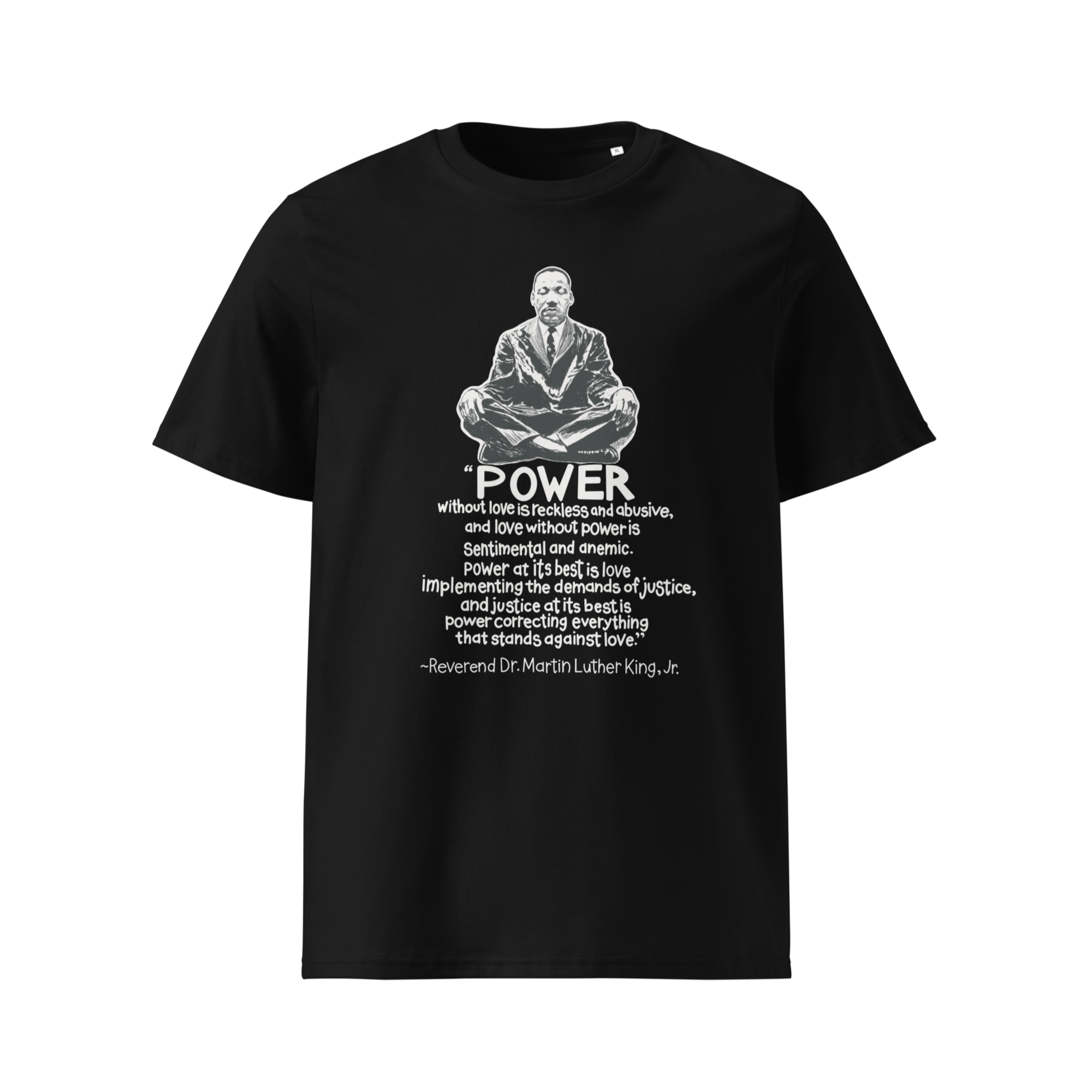 MLK #2 unisex organic cotton t-shirt in black