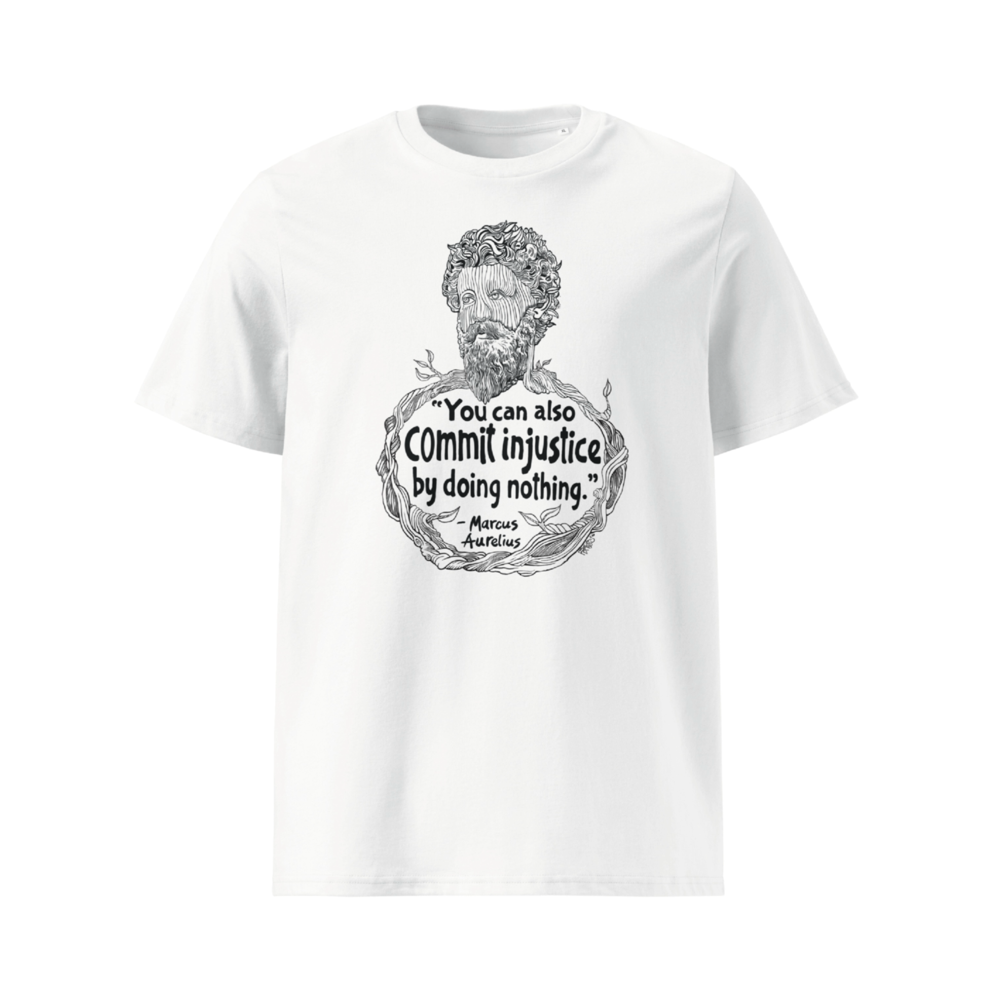 MARCUS AURELIUS unisex organic cotton t-shirt in white