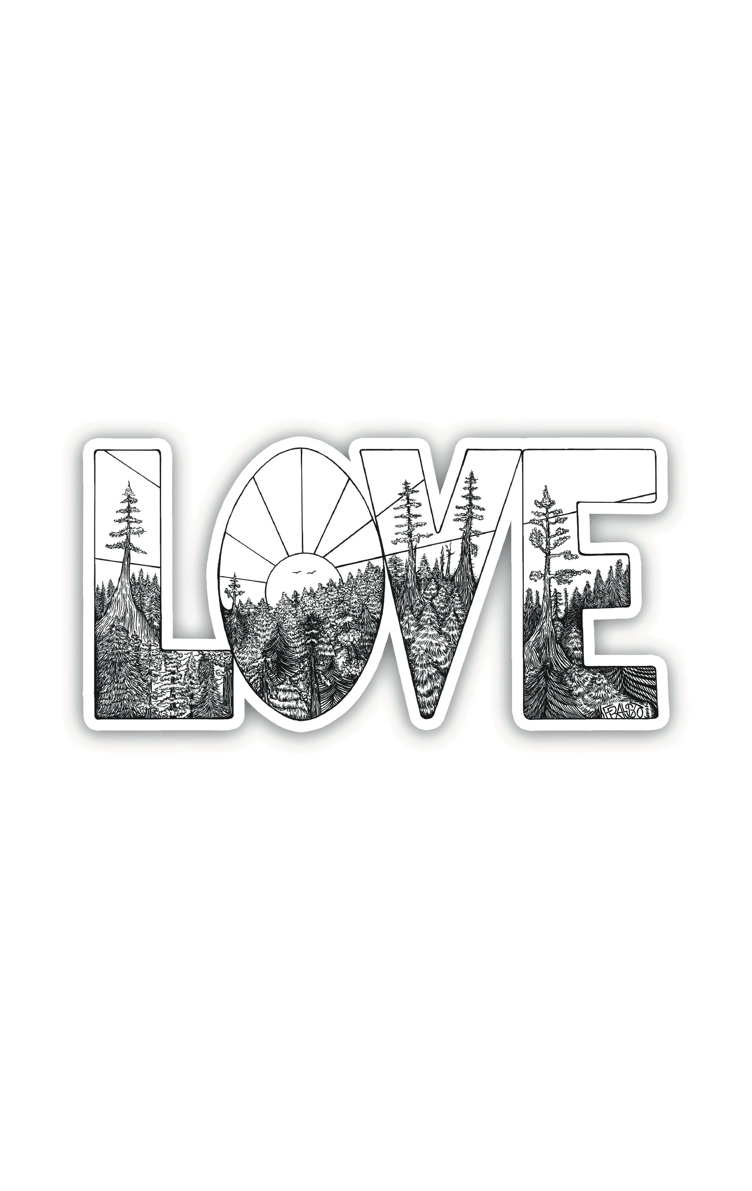 Love Eco-Friendly Sticker By Artist Rick Frausto