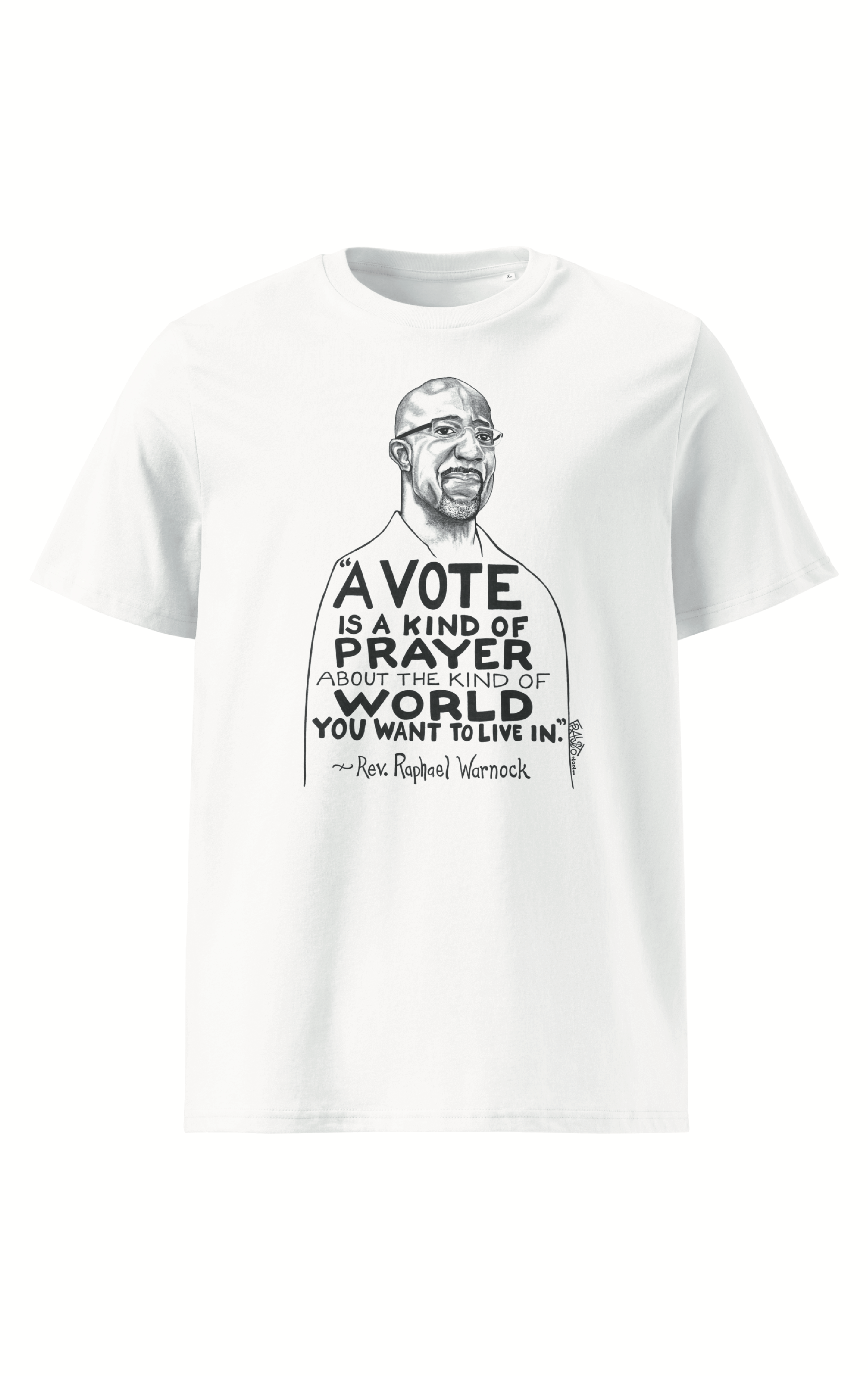 Rev. Raphael Warnock Organic Cotton T-Shirt By Artist Rick Frausto