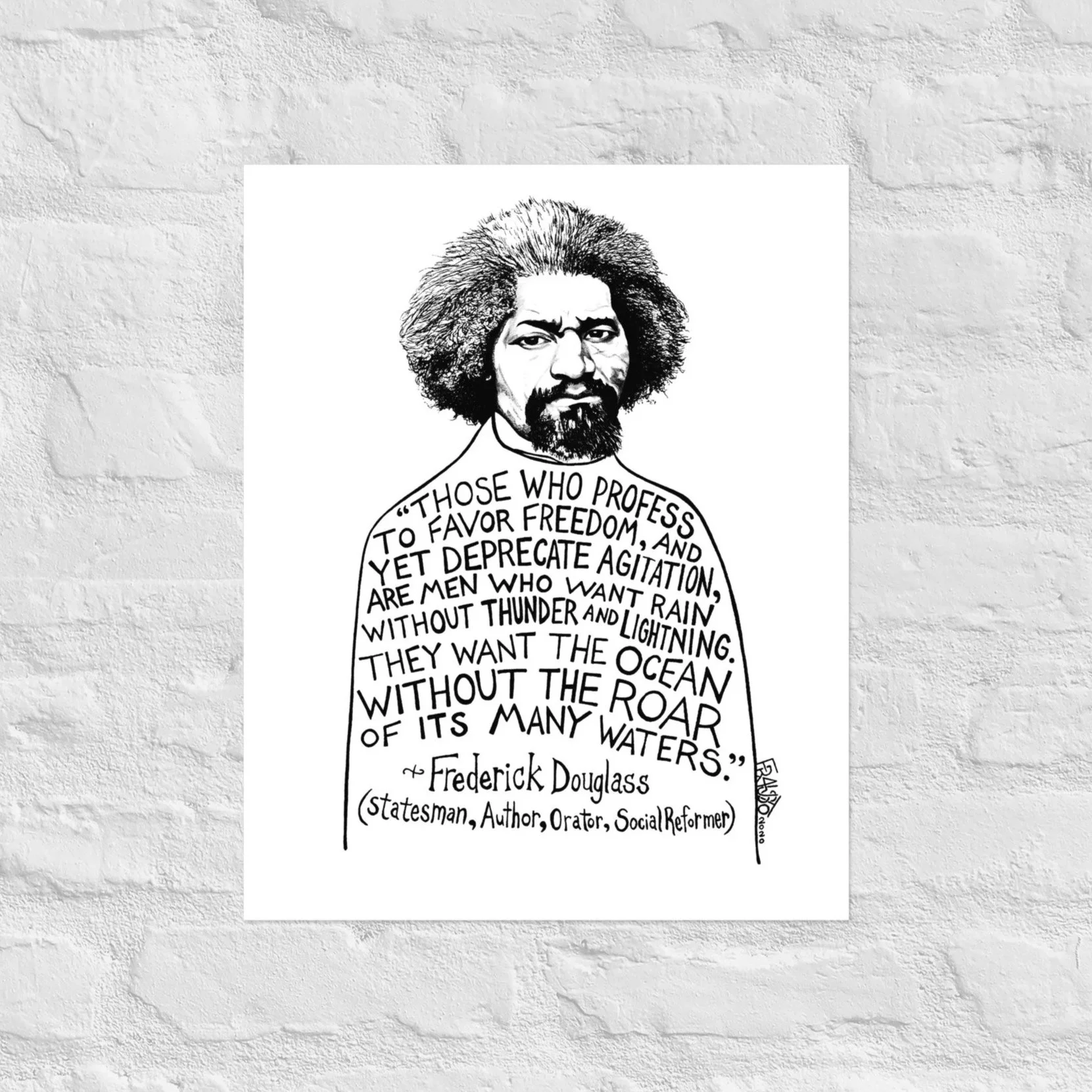 Frederick Douglass Print By Artist Rick Frausto