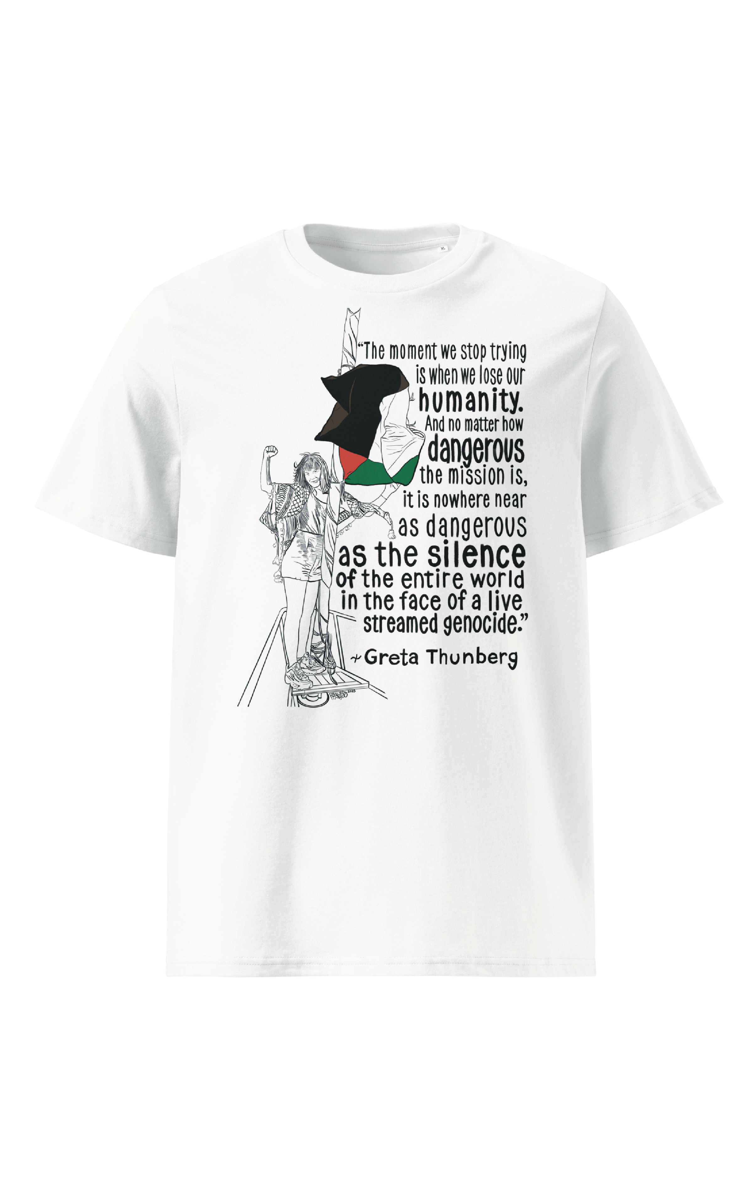 Greta Thunberg #2 Organic Cotton T-Shirt By Artist Rick Frausto