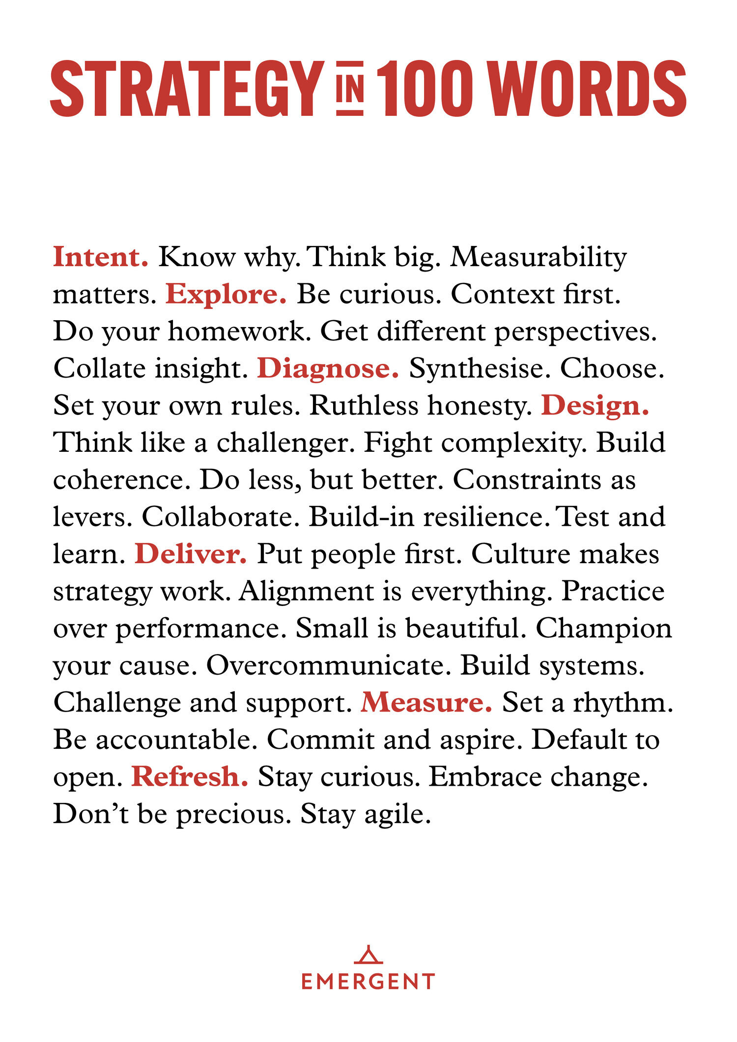 Strategy in 100 words