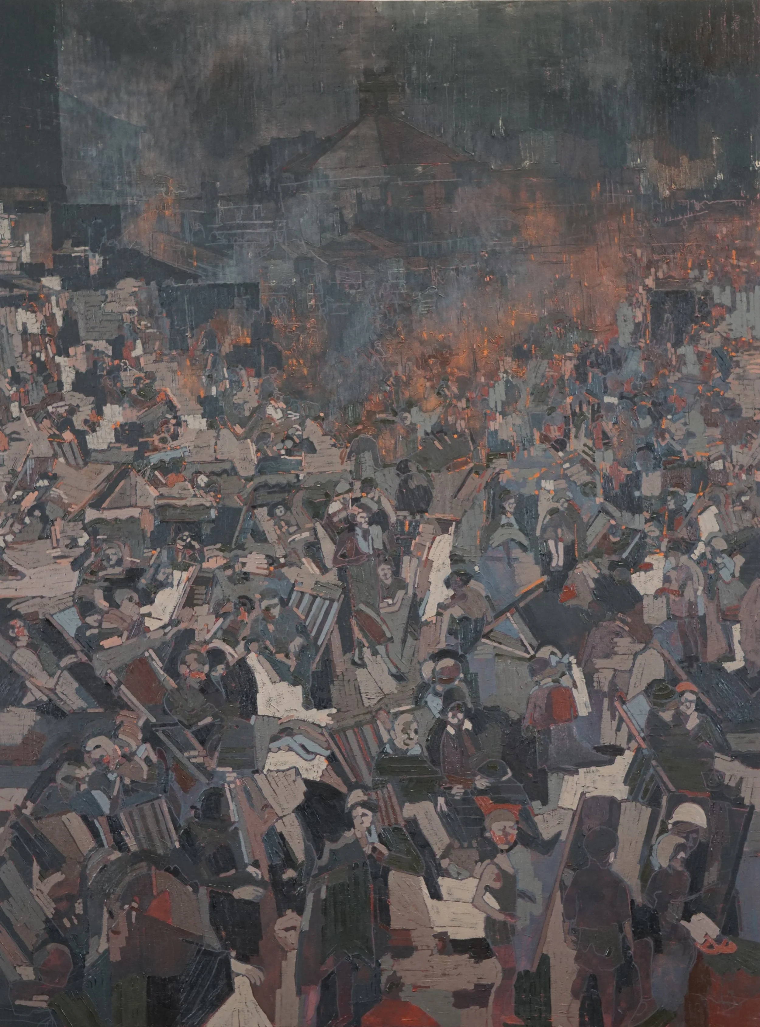 **SOLD** Boulevard (1932), 2023, 60cm x 80cm, oil on plywood panel, framed