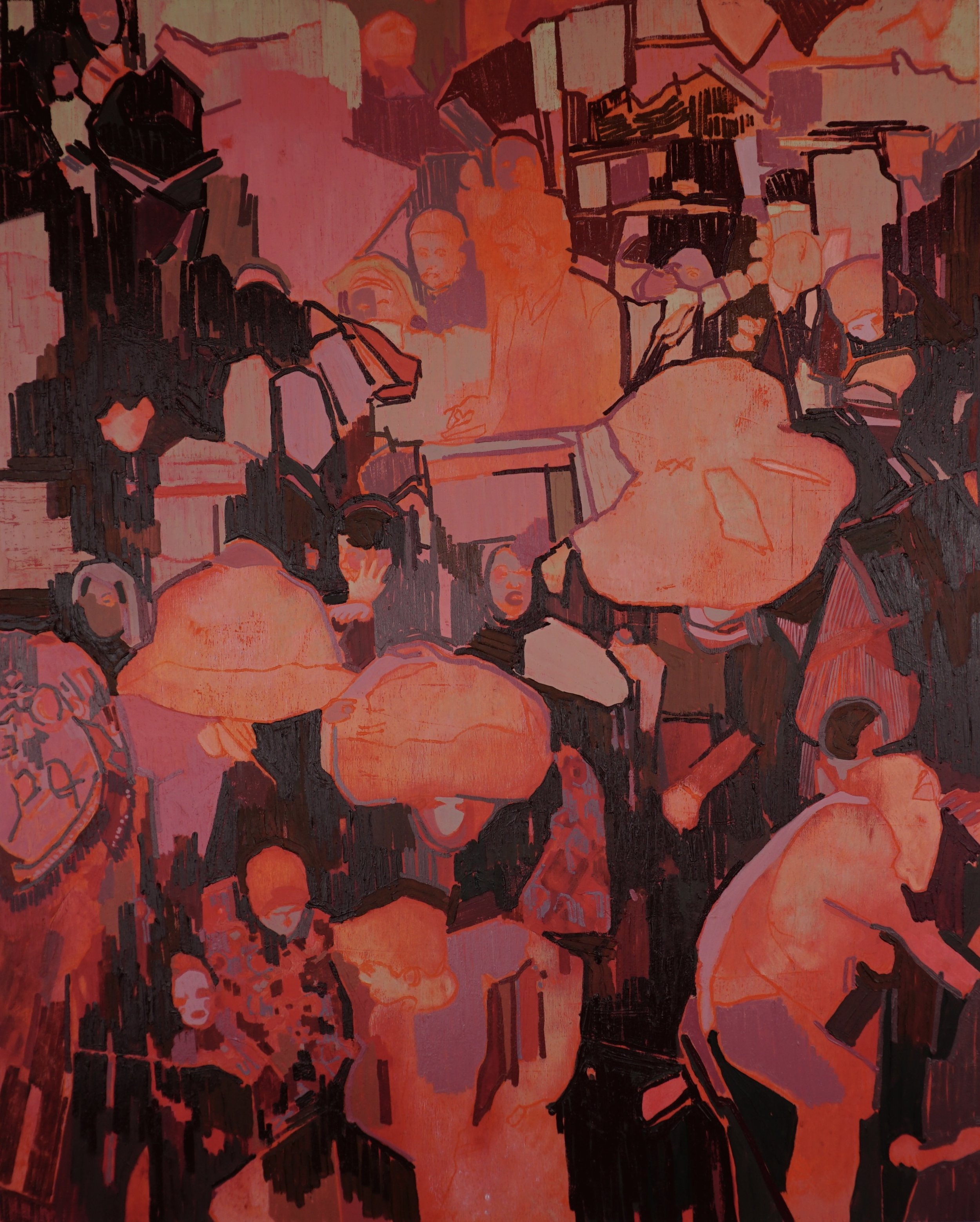 Refuge (1967(, 2024, 40cm x 50cm, oil on plywood panel, framed and available from Graystone Gallery, Edinburgh