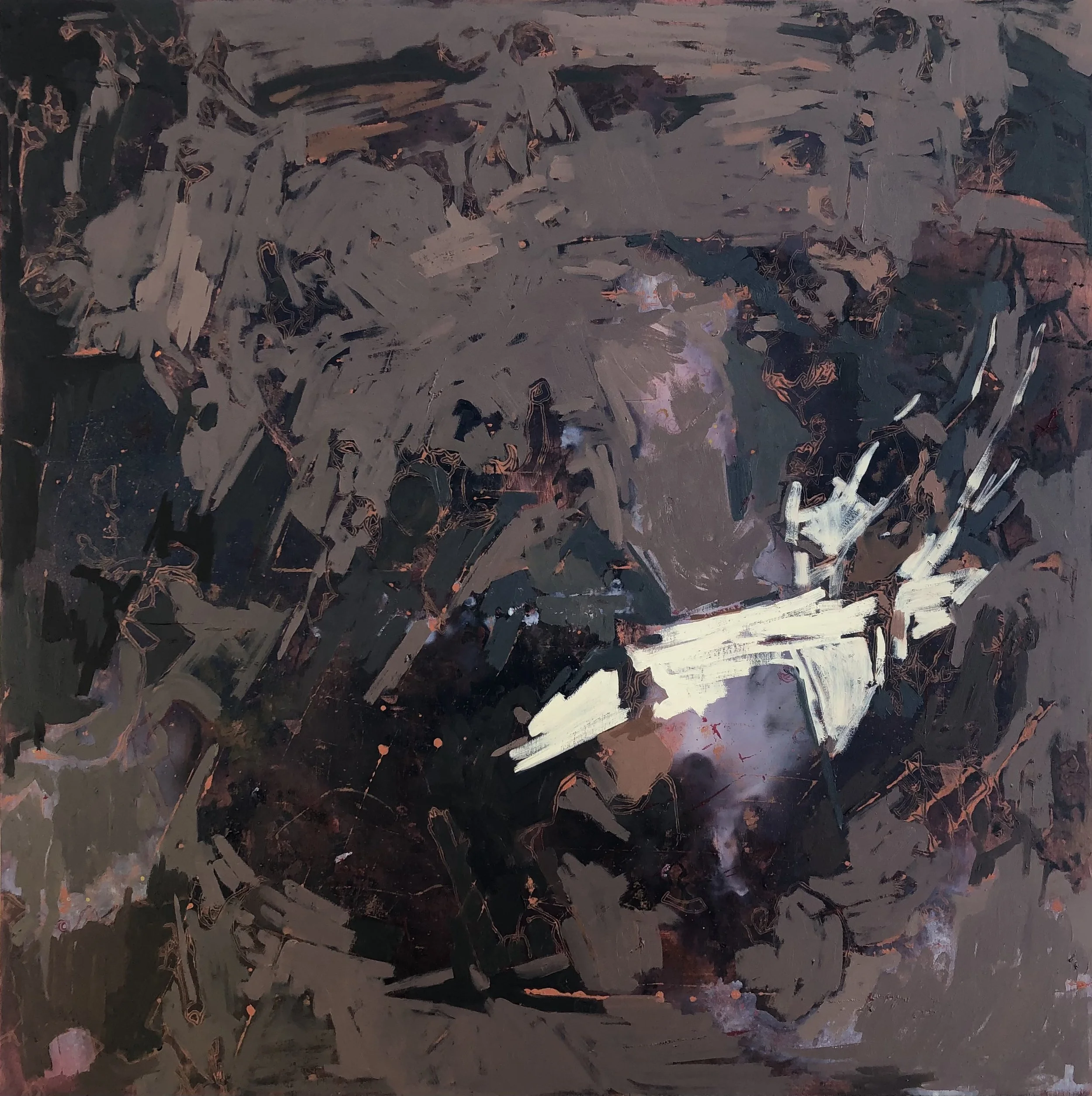 **SOLD** D I S C O (1978), 2021, oil on board, 20" x 20"
