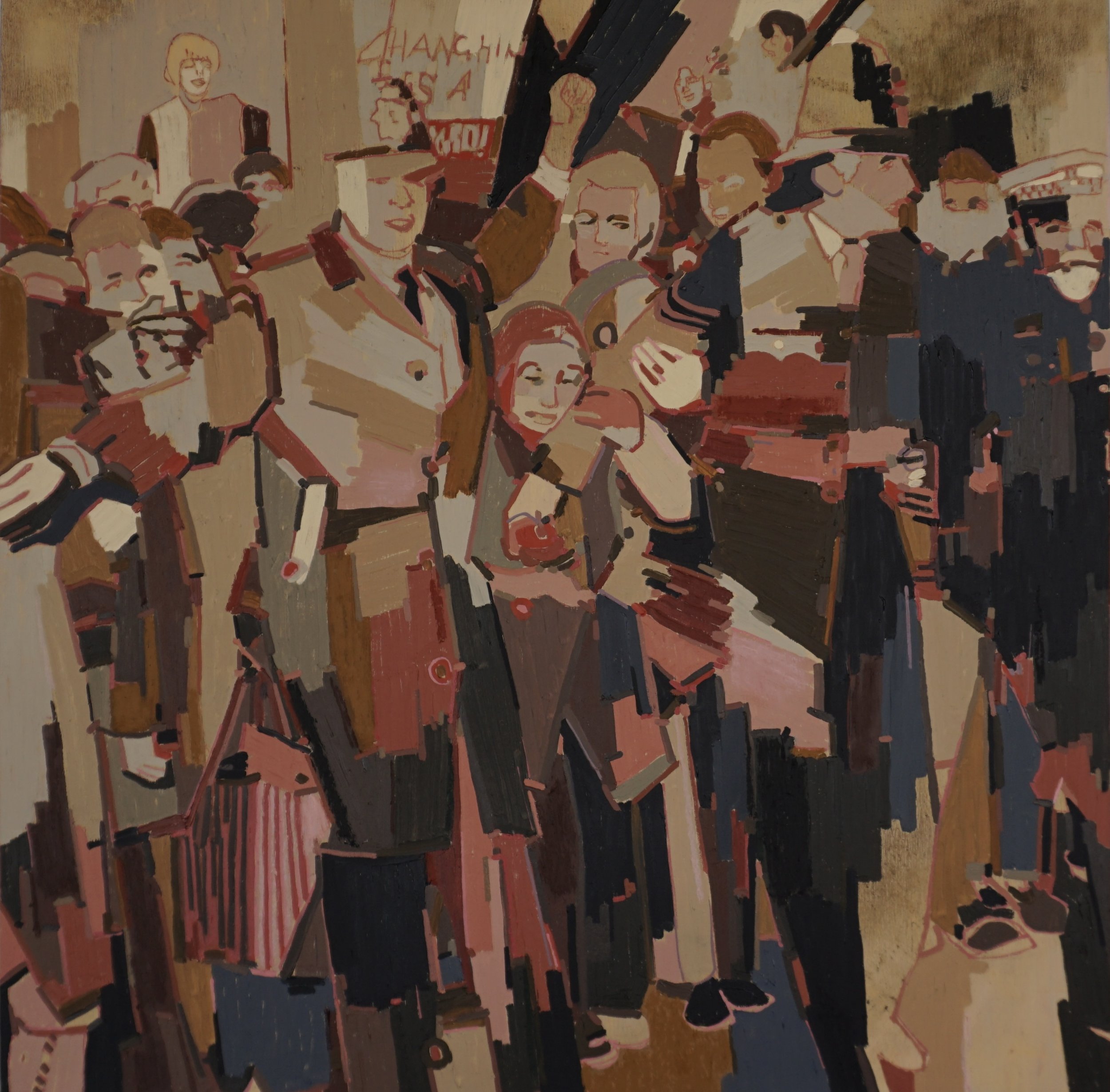 Reclaim (1977), 2024, 40cm x 40cm, oil on plywood panel, framed and available from Graystone Gallery, Edinburgh