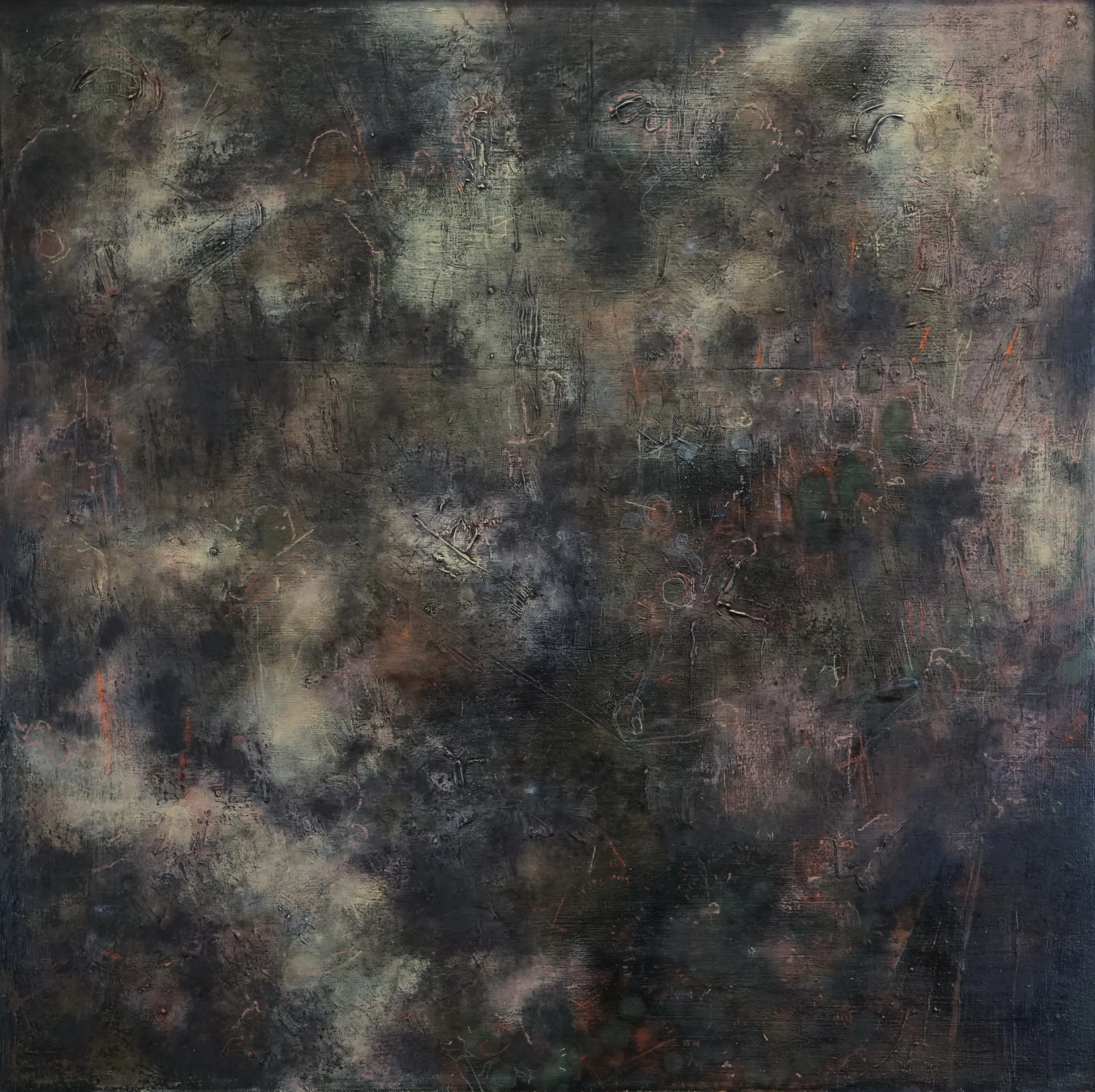 Morley (1963), 2023, 40cm x 40cm, oil and oil pastel on plywood panel, framed and available from Contemporary Six Gallery, Manchester