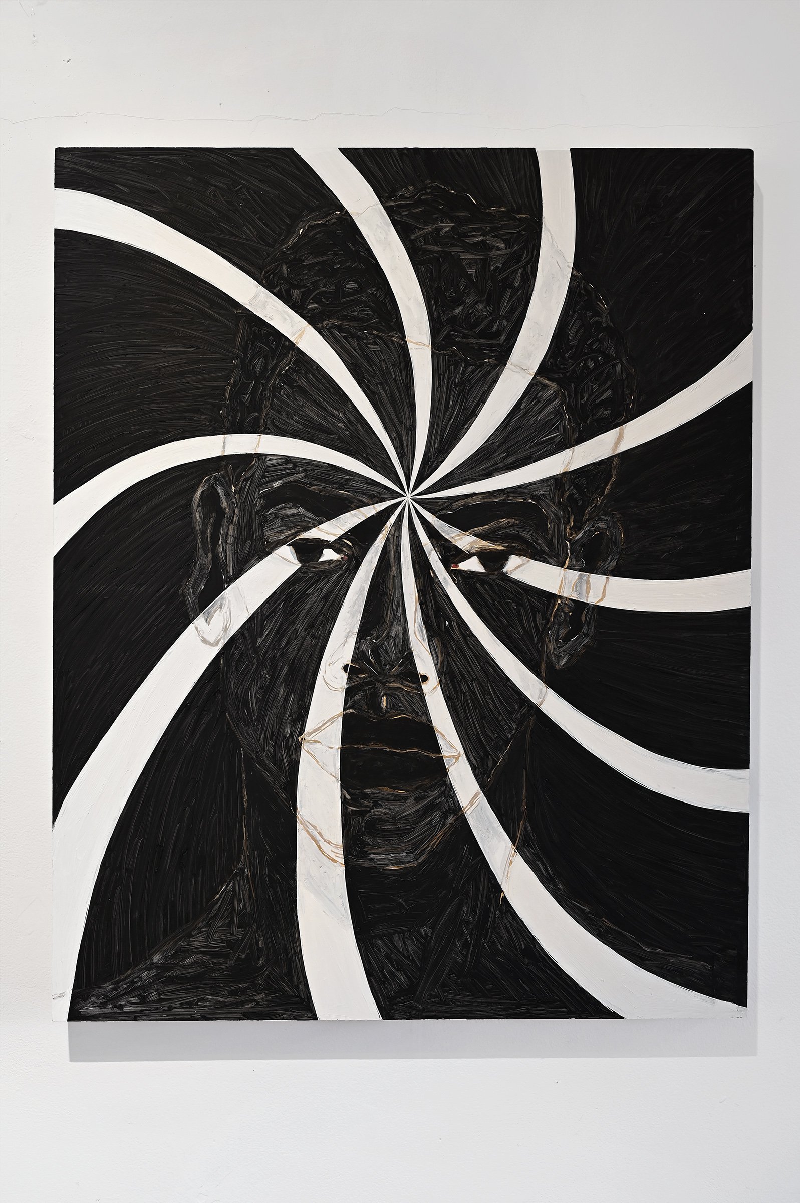  Amy Amalia “Black Lotus”, 2022 24 x 30 x 2” Oil on wood panel 