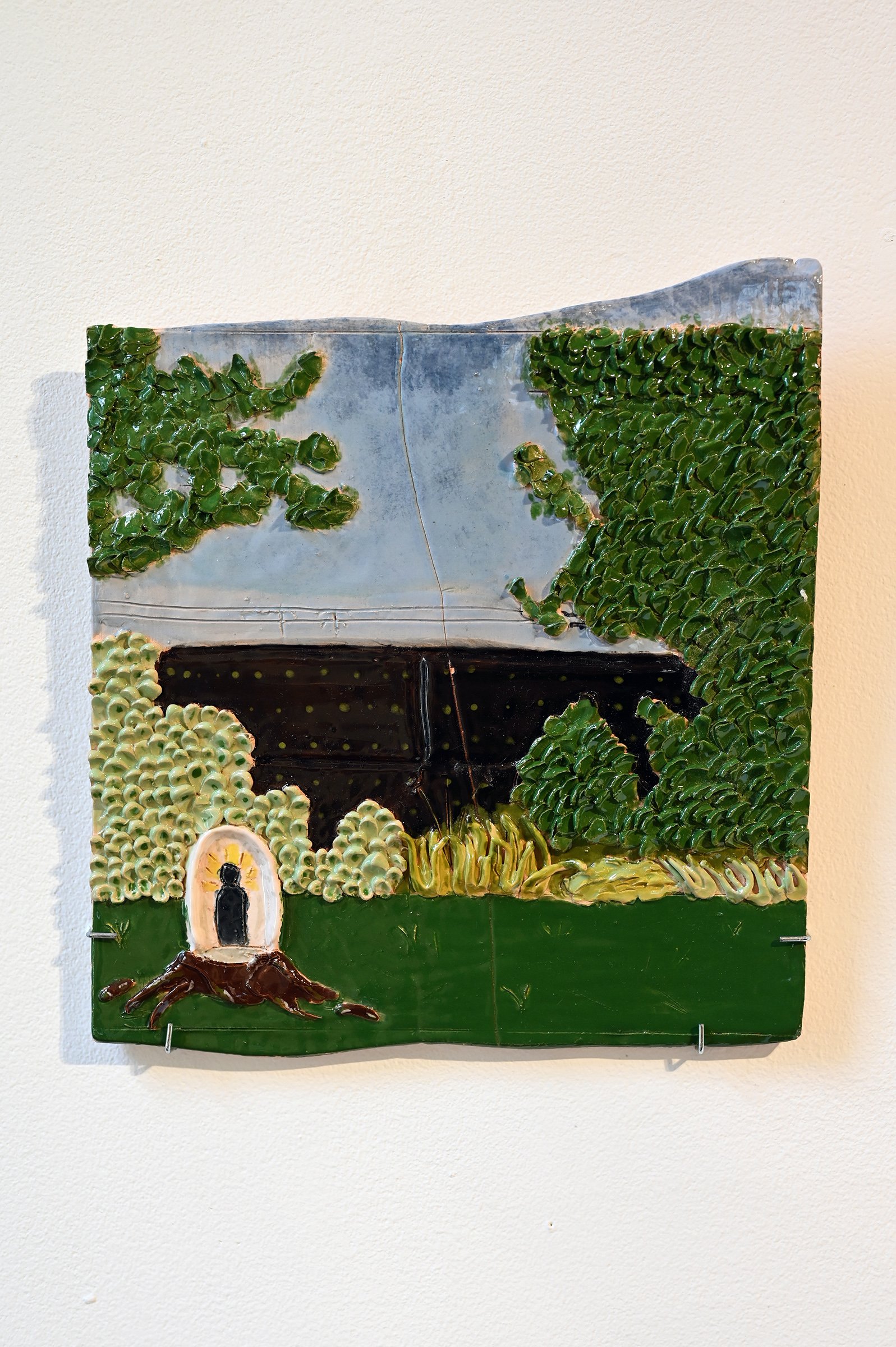  Allison Panzironi “Her Backyard”, 2022 8 1/2 x 11'' Ceramic and glaze 