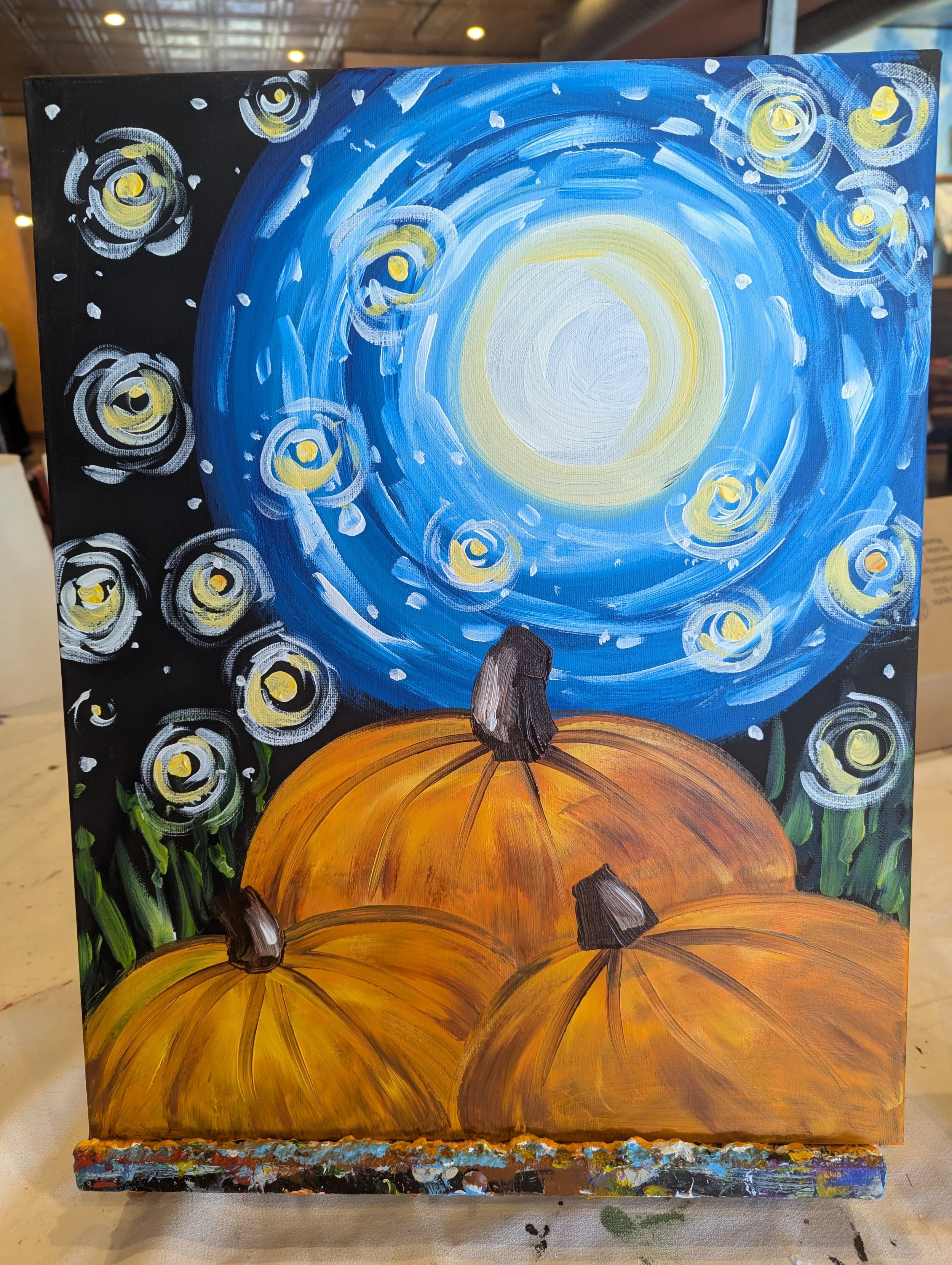 “Moonlit Pumpkins” Canvas Class