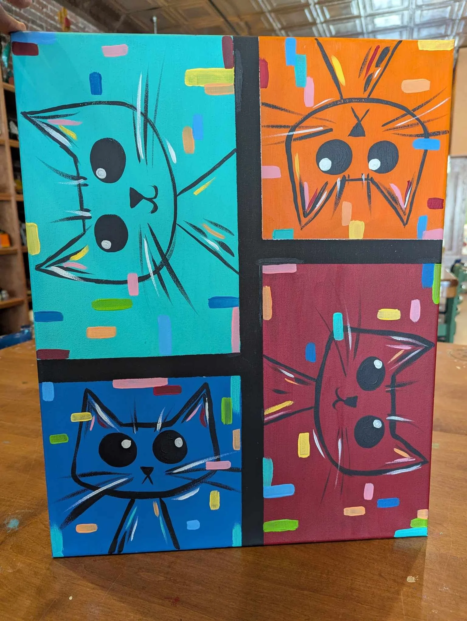 “4 Cats” Canvas Class 